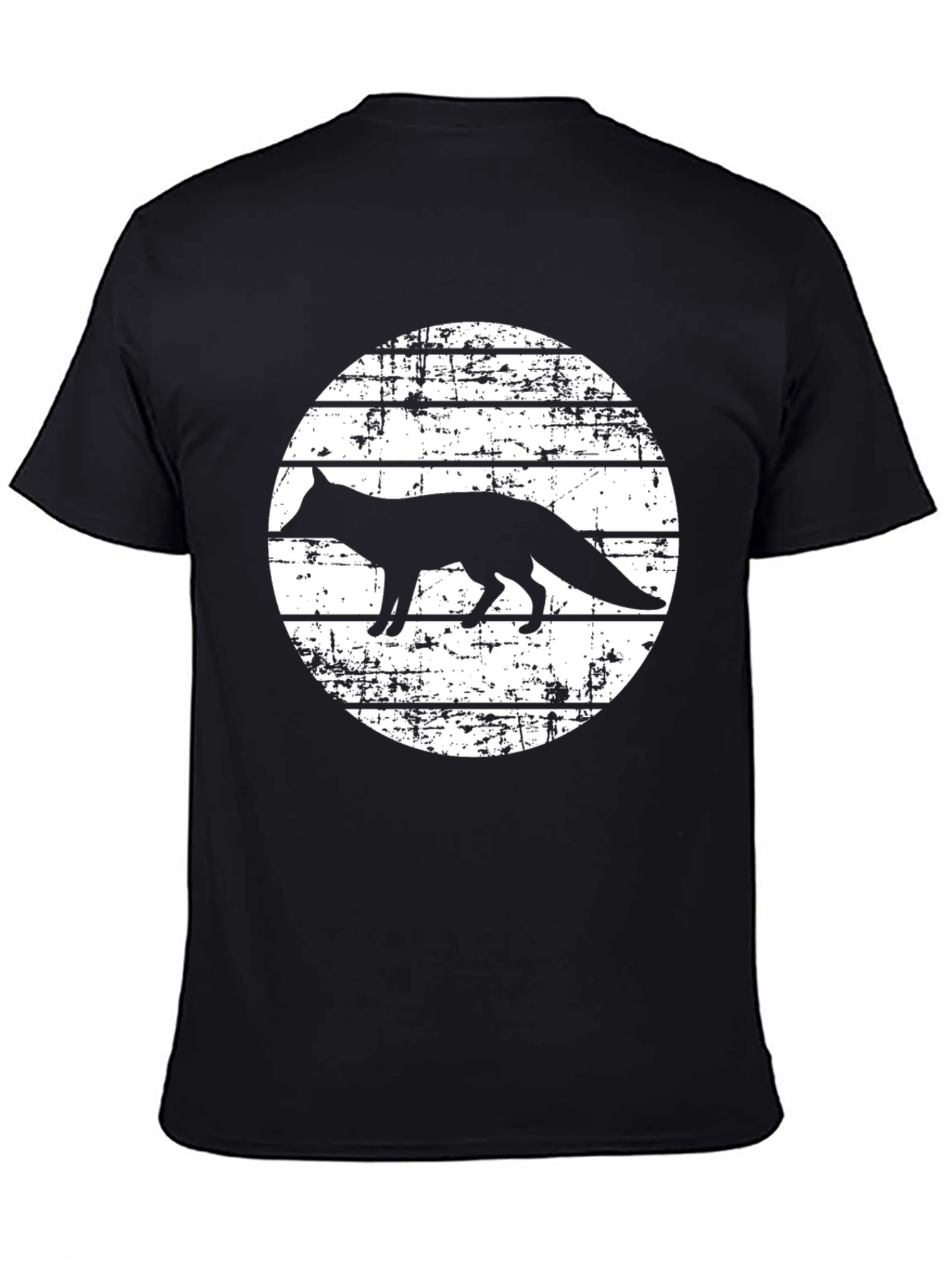 Black Fox Silhouette Graphic T-Shirt view 4