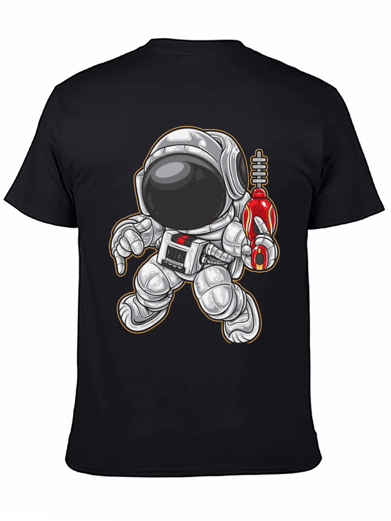 Black Astronaut Graphic Tee - Space Explorer T-Shirt view 4