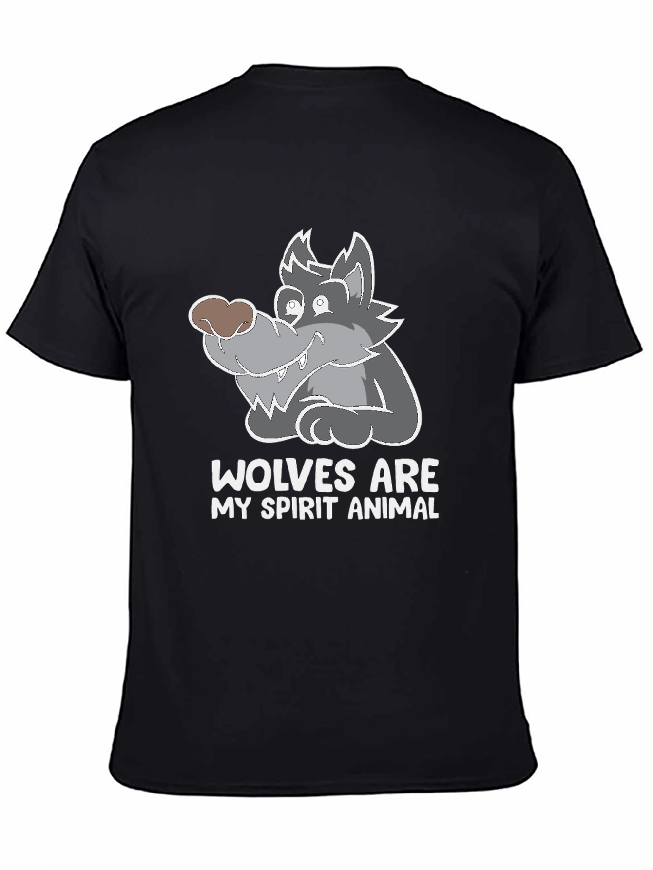 Black Wolves Are My Spirit Animal Graphic Tee - Black view 4