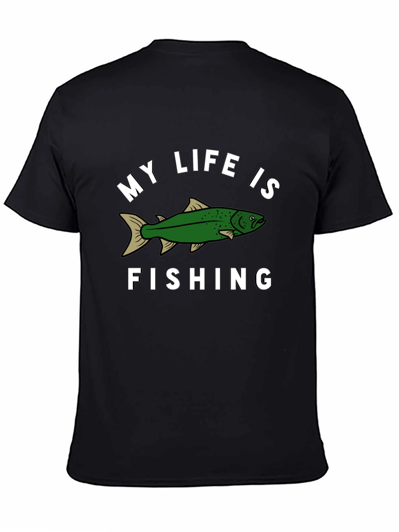 Black My Life Is Fishing Graphic Tee view 4