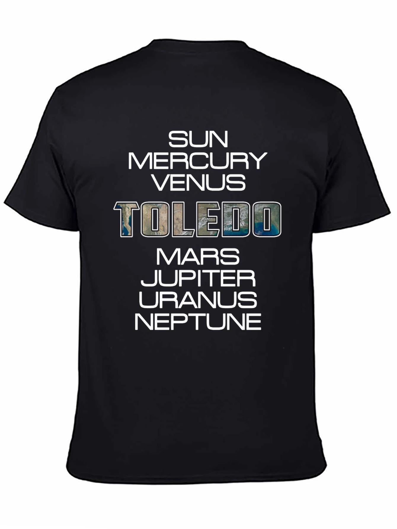 Black Planets Toledo Graphic T-Shirt - Mens Crew Neck Tee view 4