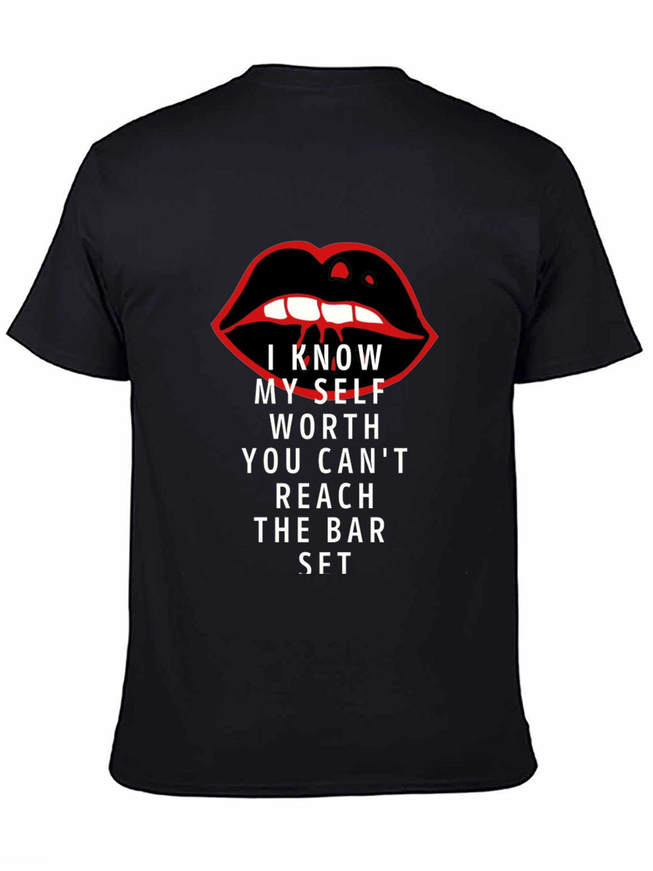 Black I Know My Self Worth Graphic Tee - Black view 4