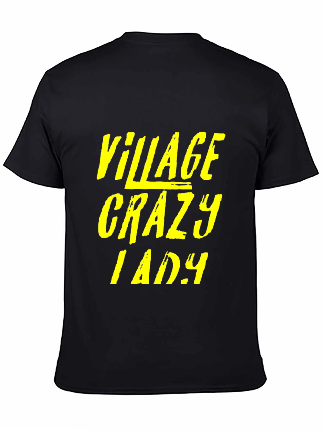 Black Village Crazy Lady Graphic T-Shirt - Unisex Black Tee view 4