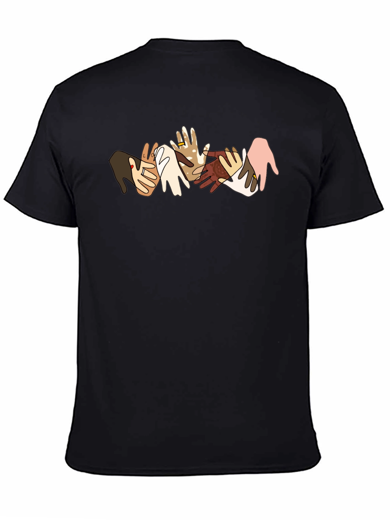 Black Diversity Hands Graphic Tee - Black T-Shirt view 4