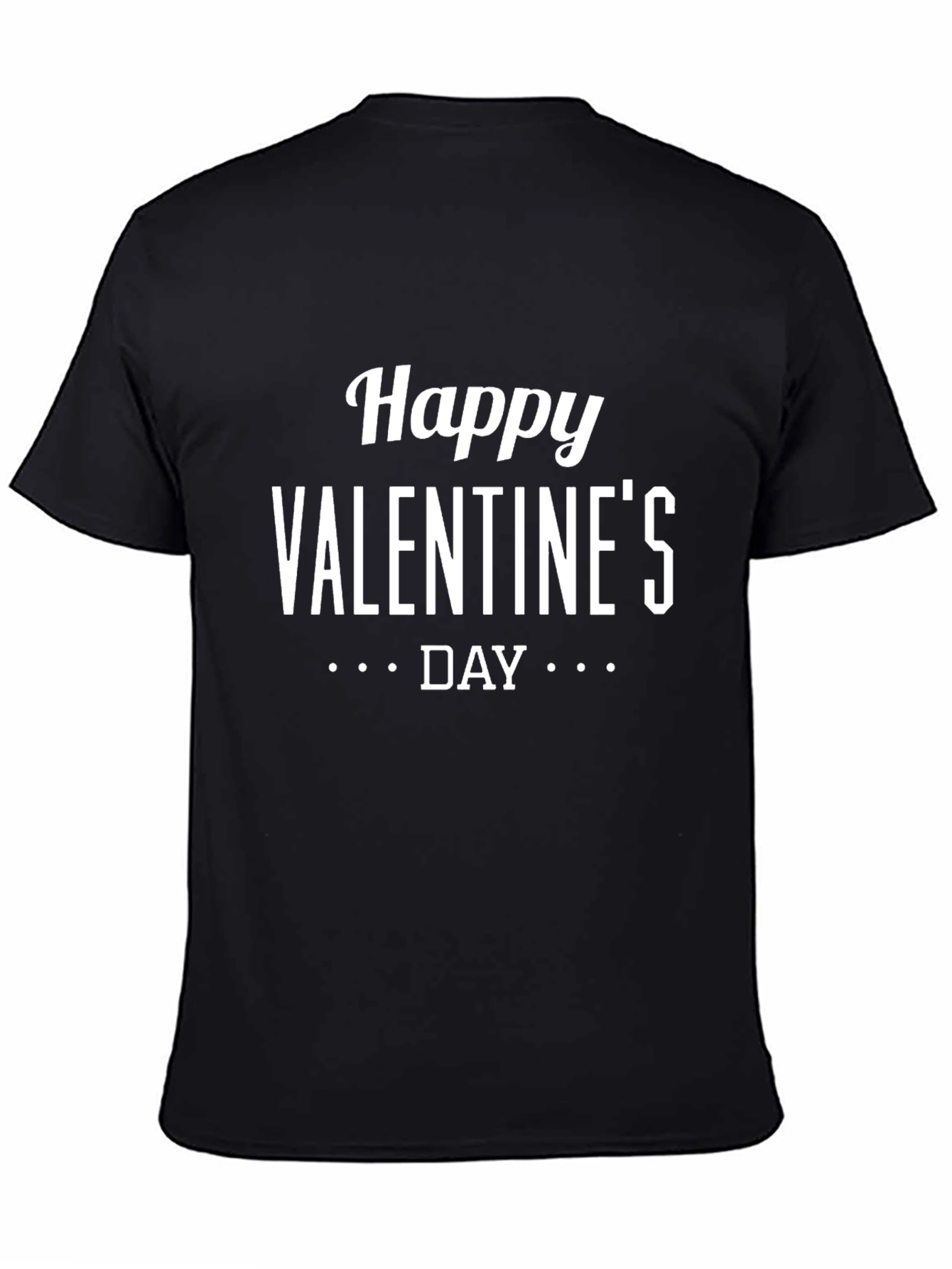 Black Happy Valentine's Day Black Graphic Tee Shirt view 4