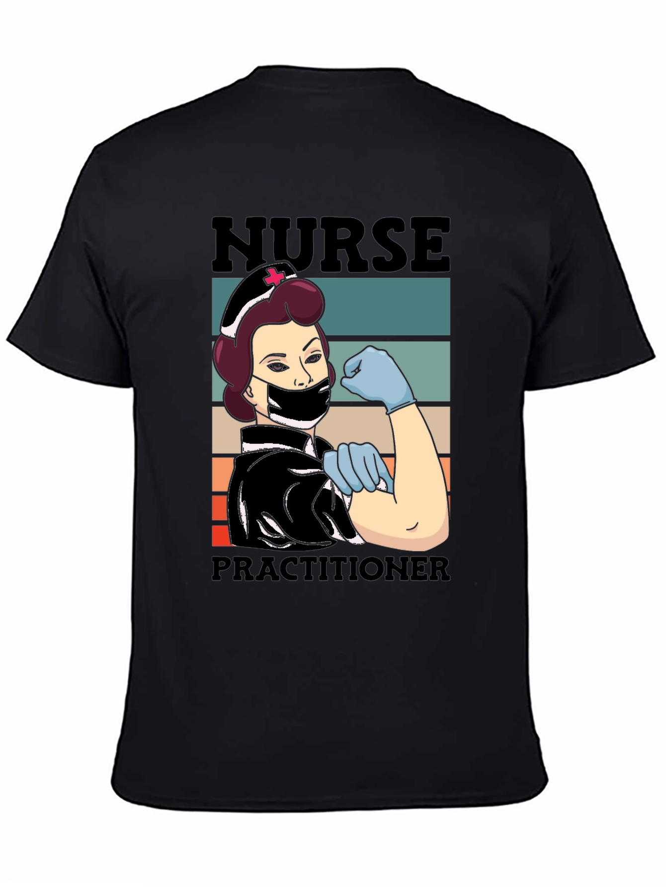 Black Nurse Practitioner T-Shirt, Healthcare Hero Tee view 4
