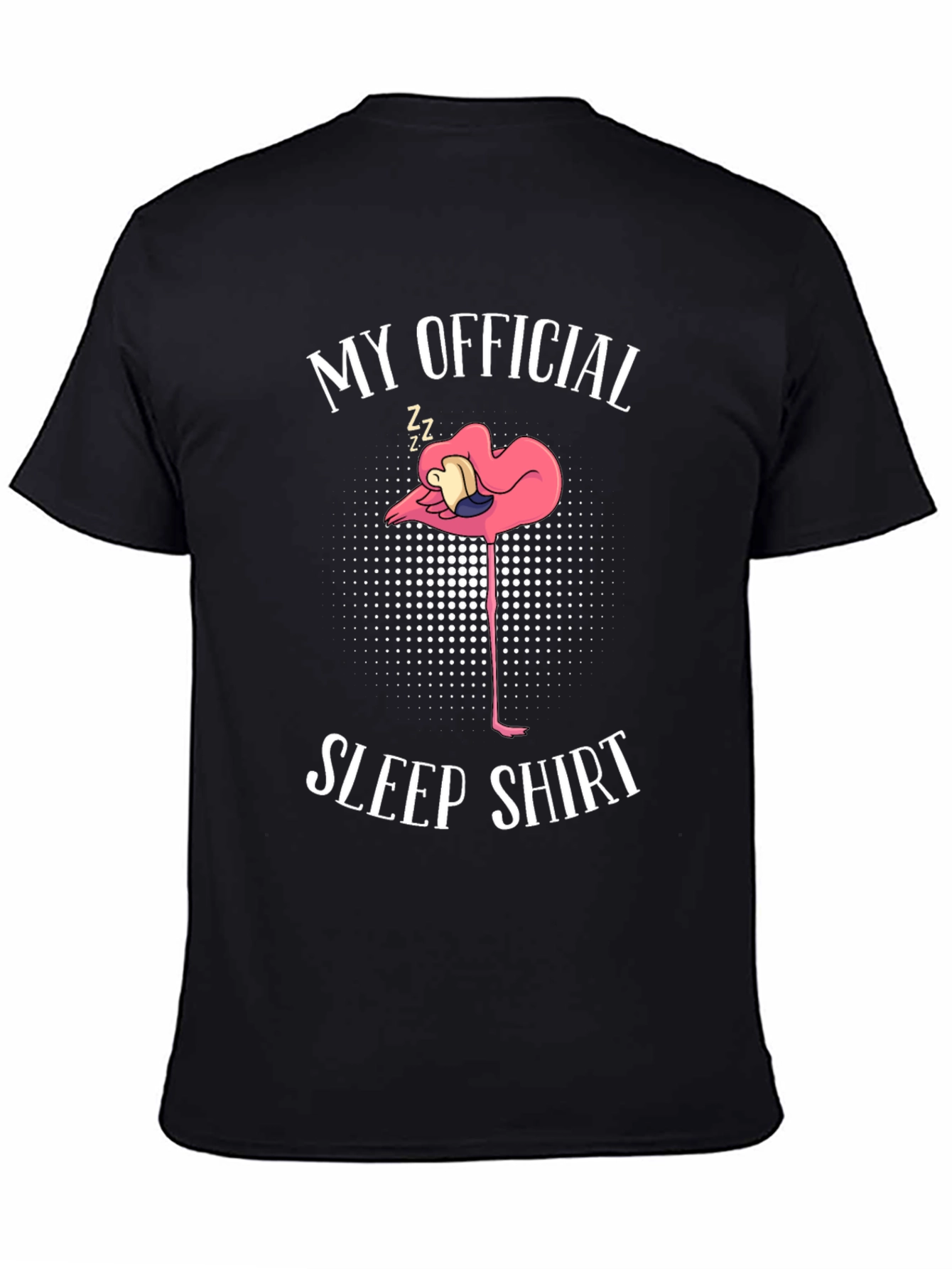 Black My Official Sleep Shirt Flamingo T-Shirt view 4