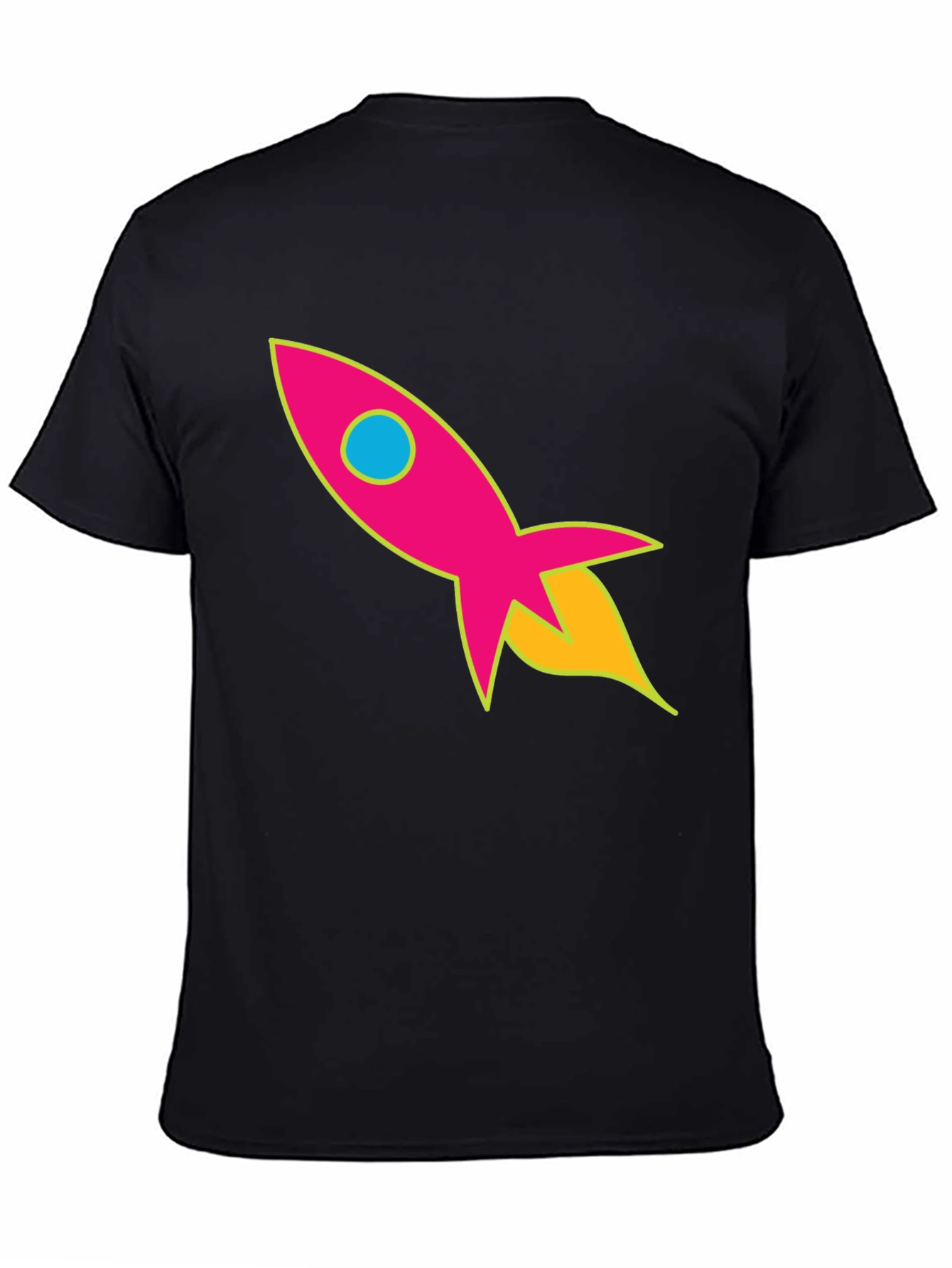 Black Retro Rocket T-Shirt - Blast Off in Style! view 4
