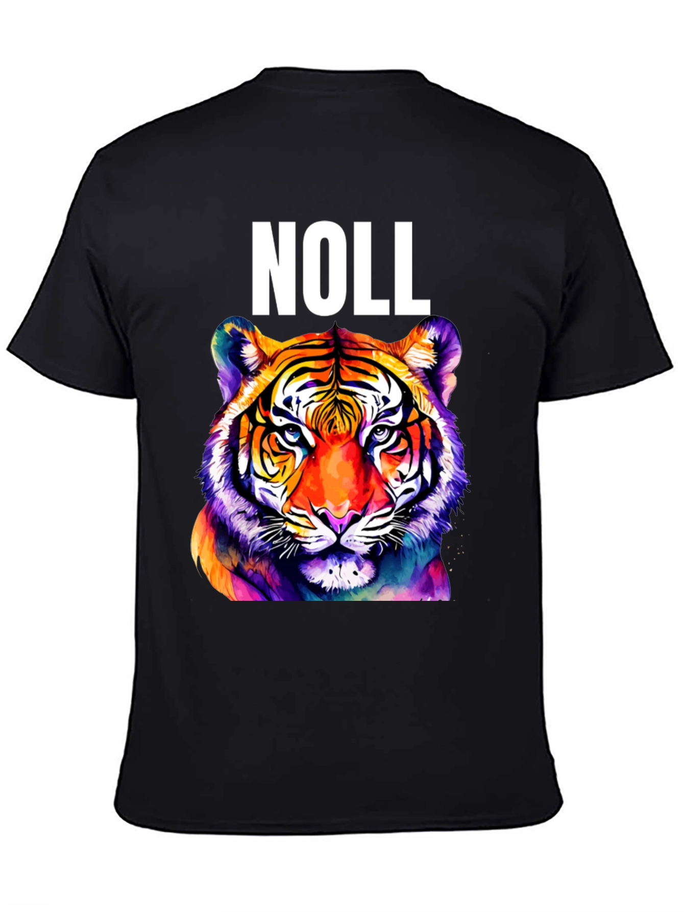 Black Noll Tiger Graphic T-Shirt - Vibrant Colorful Animal Tee view 4