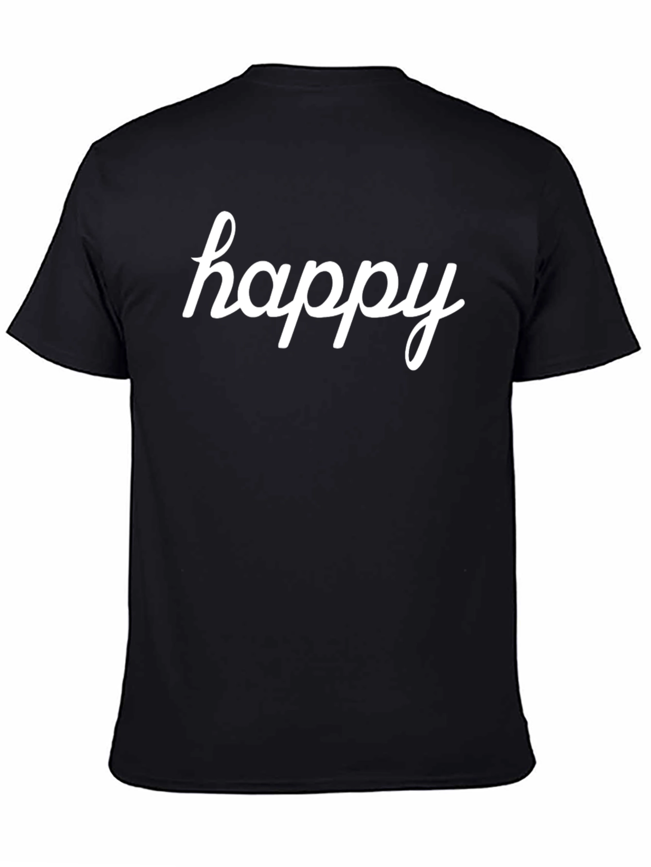 Black Happy Script Black T-Shirt view 4