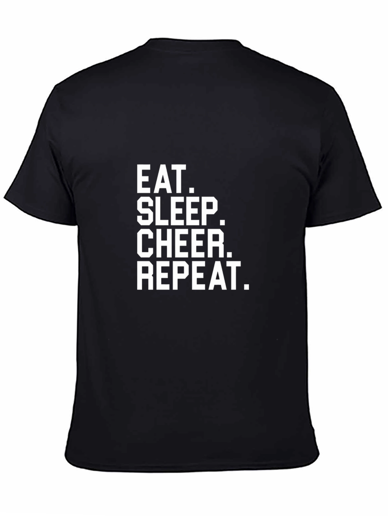 Black Eat Sleep Cheer Repeat Black T-Shirt view 4