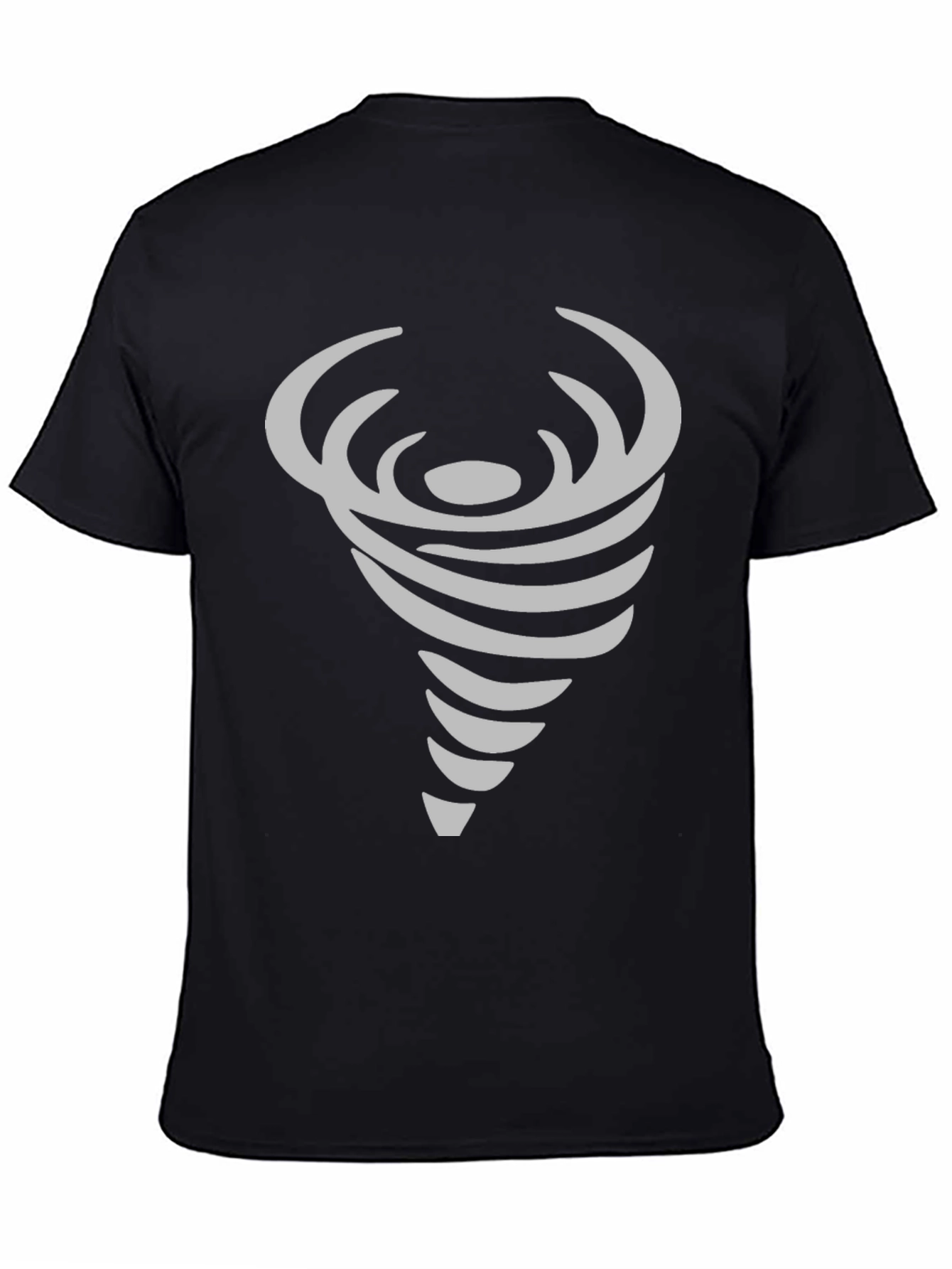 Black Abstract Tornado Graphic Print Crew Neck T-Shirt view 4
