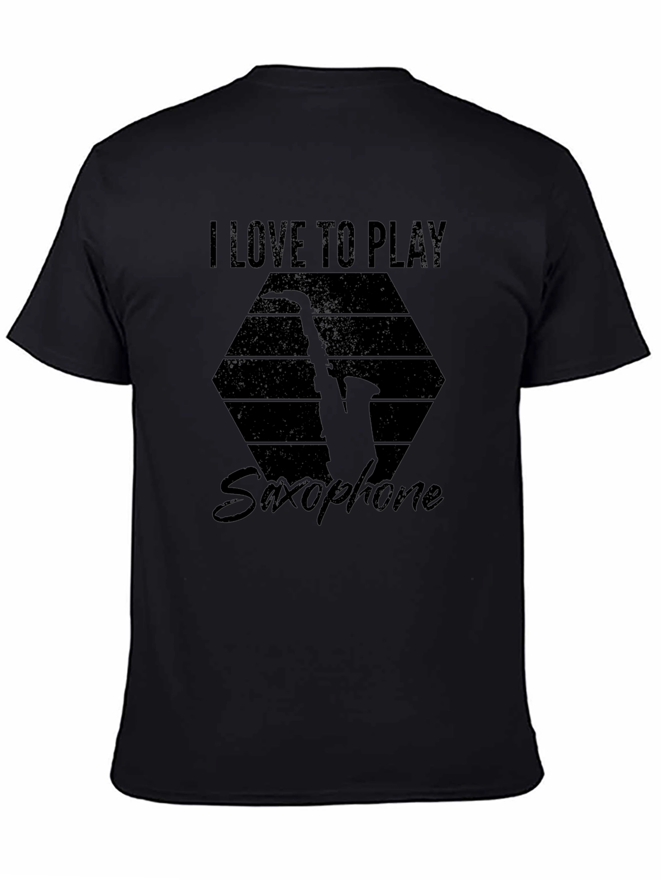 Black I Love to Play Saxophone T-Shirt - Musician's Gift view 4