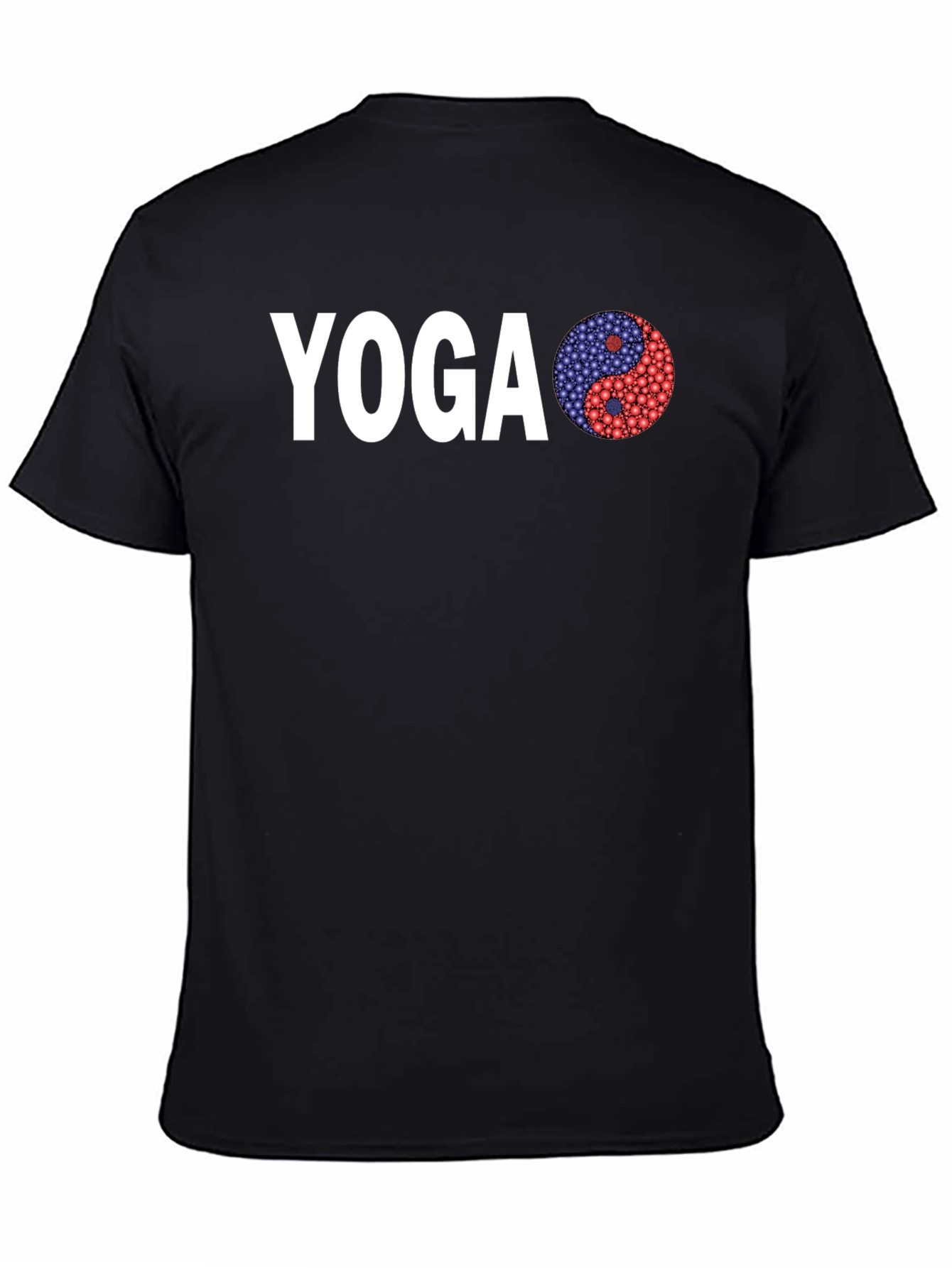 Black Yoga Yin Yang Graphic Tee - Black view 4