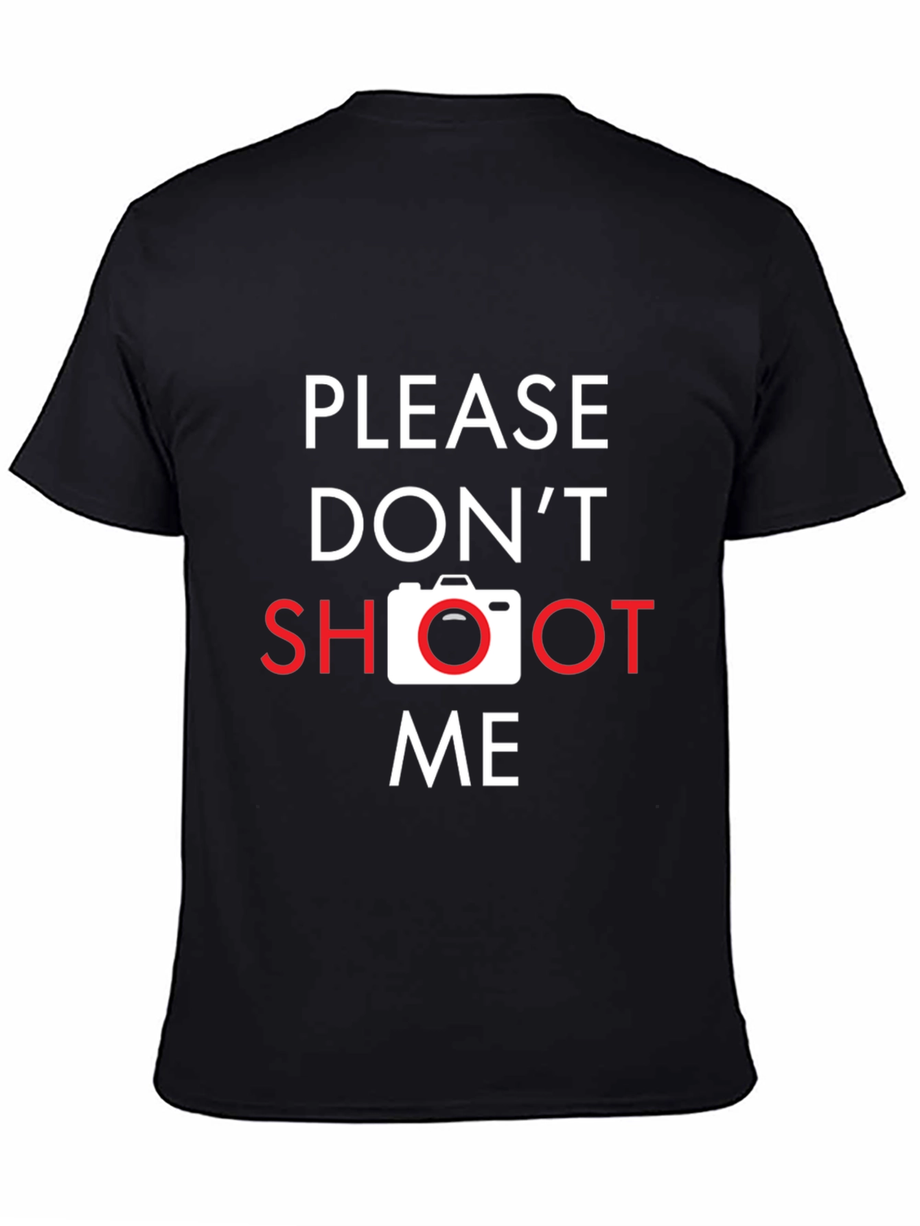 Black Please Don't Shoot Me Camera Graphic T-Shirt view 4