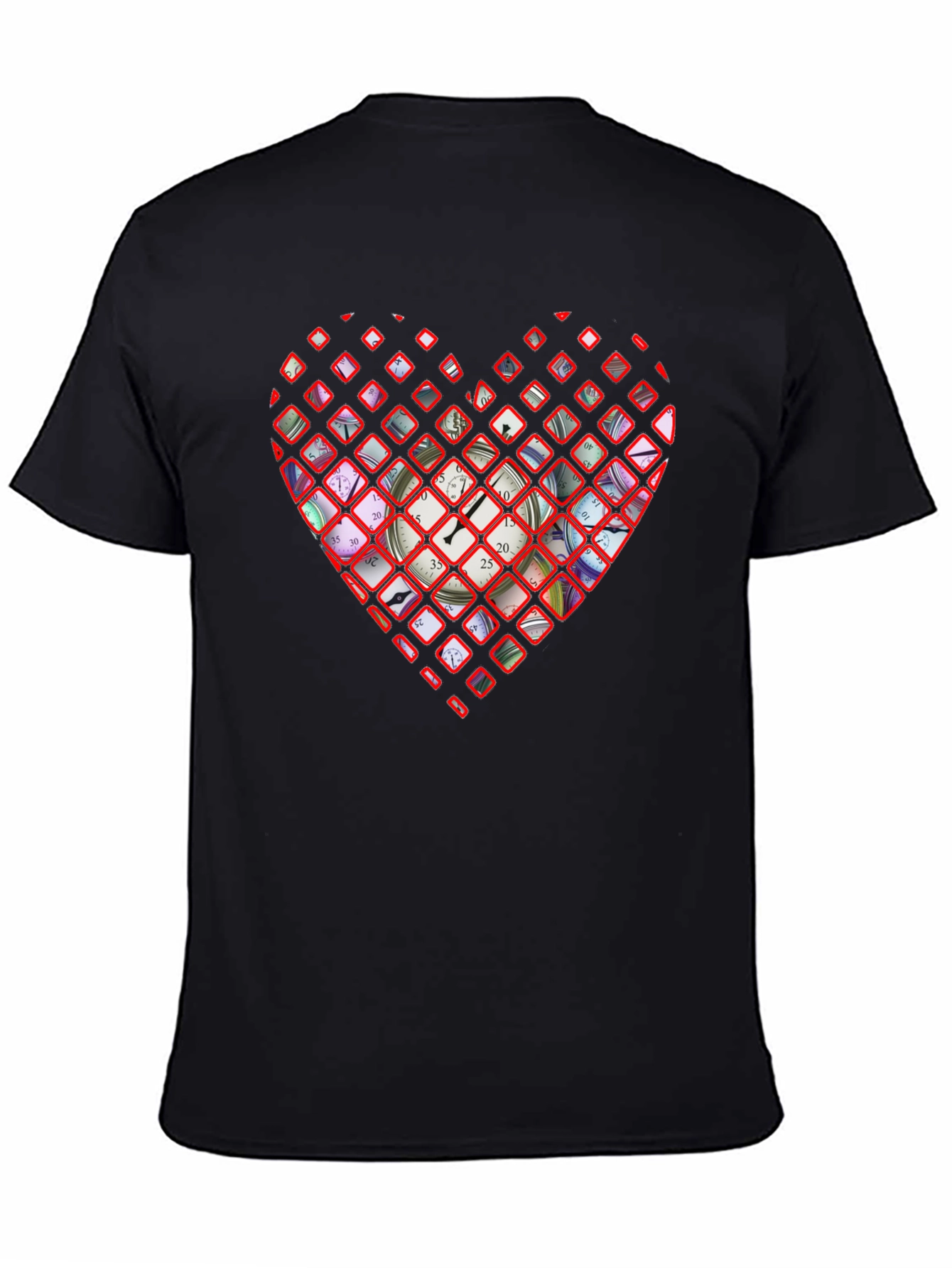 Black Time Heart Graphic Tee - Stylish Men's T-Shirt view 4
