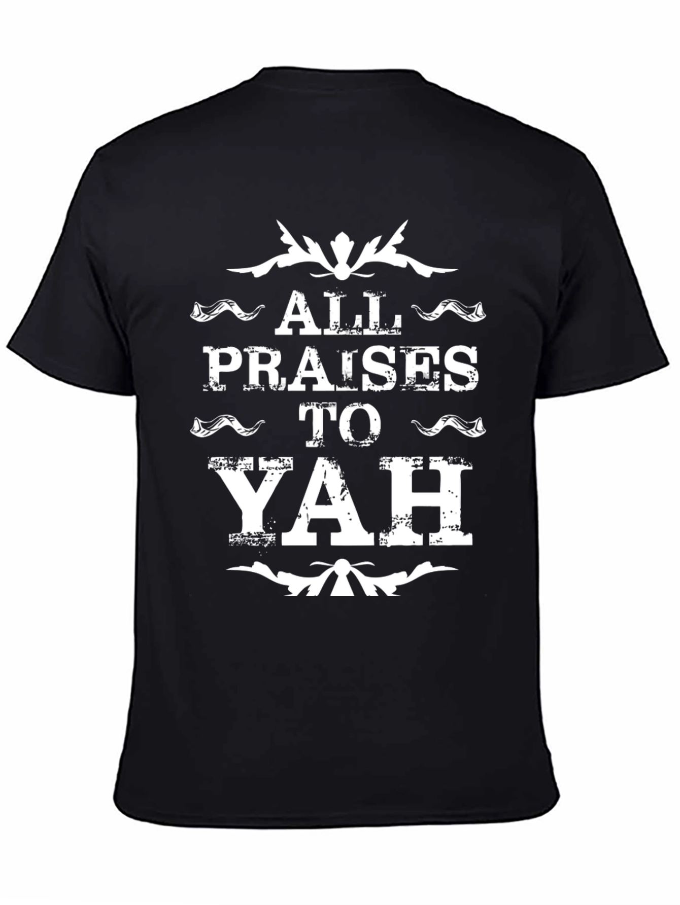 Black All Praises to Yah Black Graphic Tee view 4