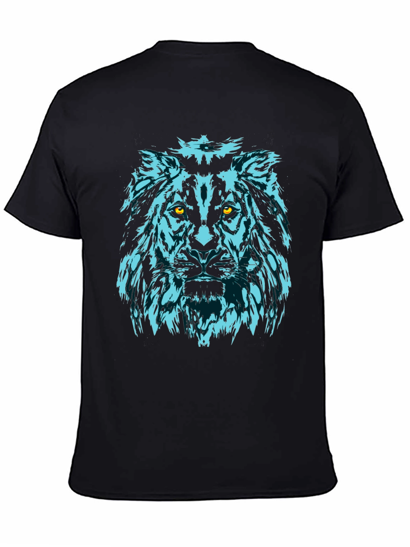 Black Lion Graphic Tee - Black Cotton Crew Neck view 4