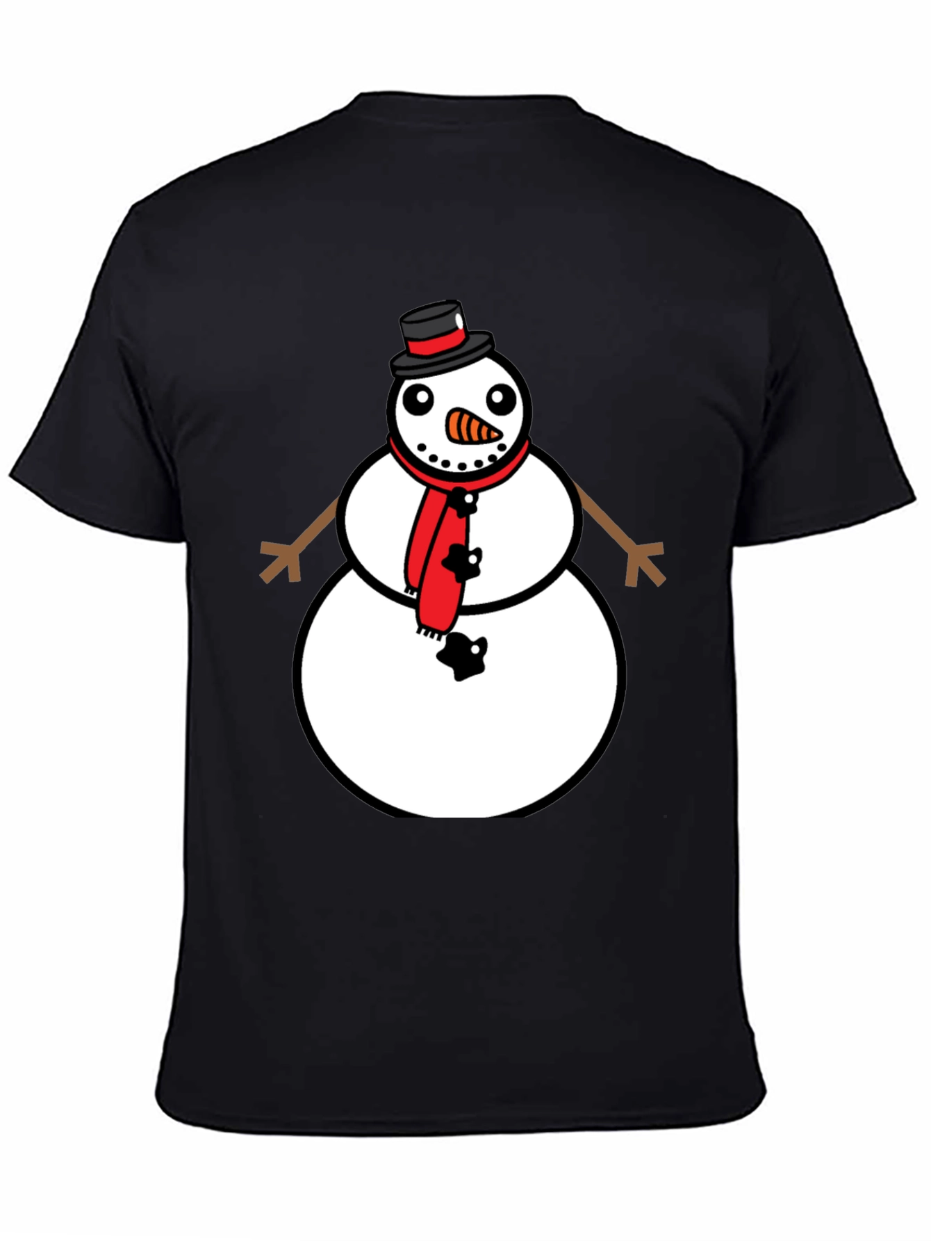 Black Snowman Graphic Tee - Festive Holiday Style view 4