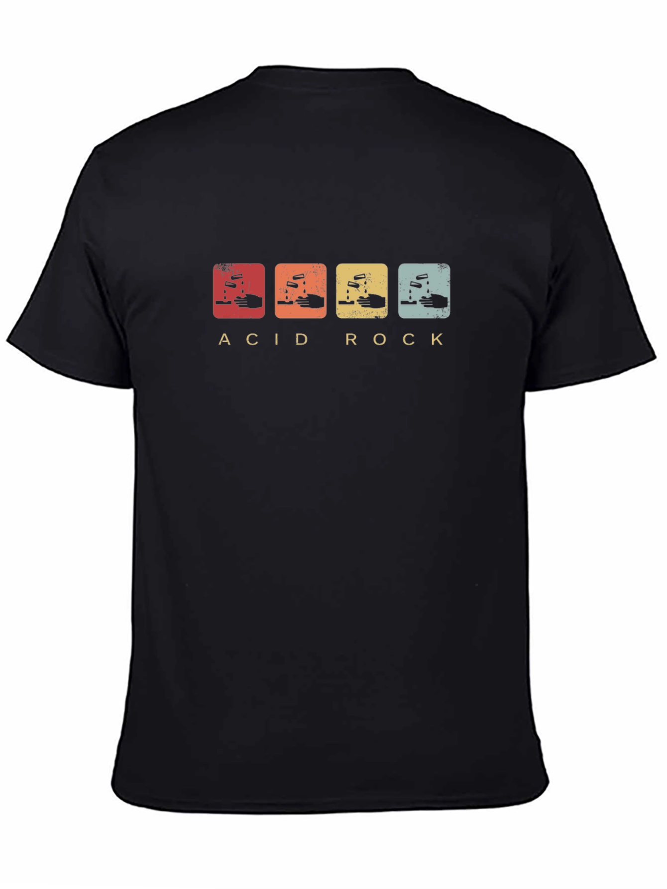 Black Acid Rock Graphic Print Black T-Shirt view 4