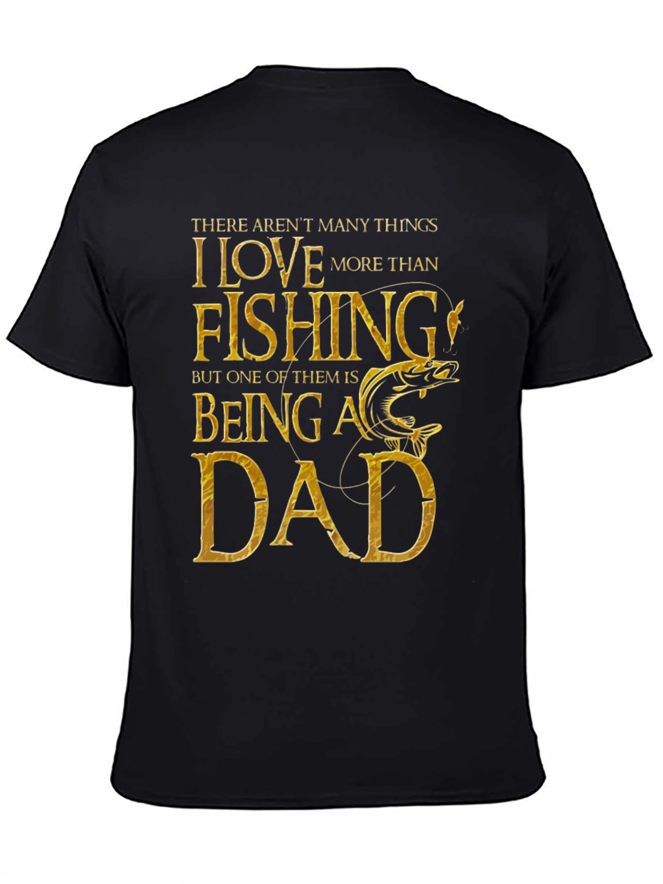 Black Fishing Dad Graphic T-Shirt - Perfect for Father's Day view 4