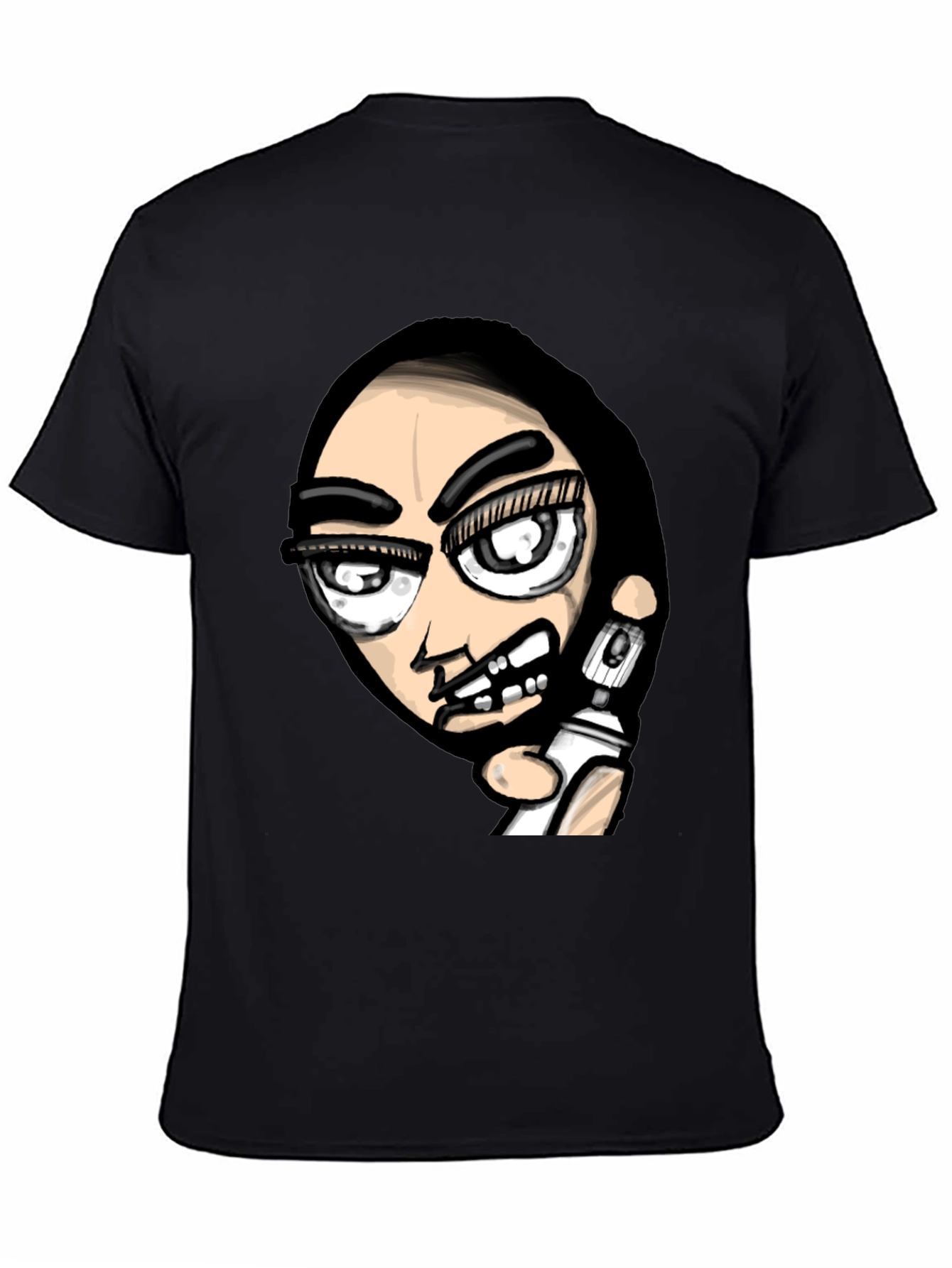 Black Edgy Graffiti Artist Graphic Black T-Shirt view 4