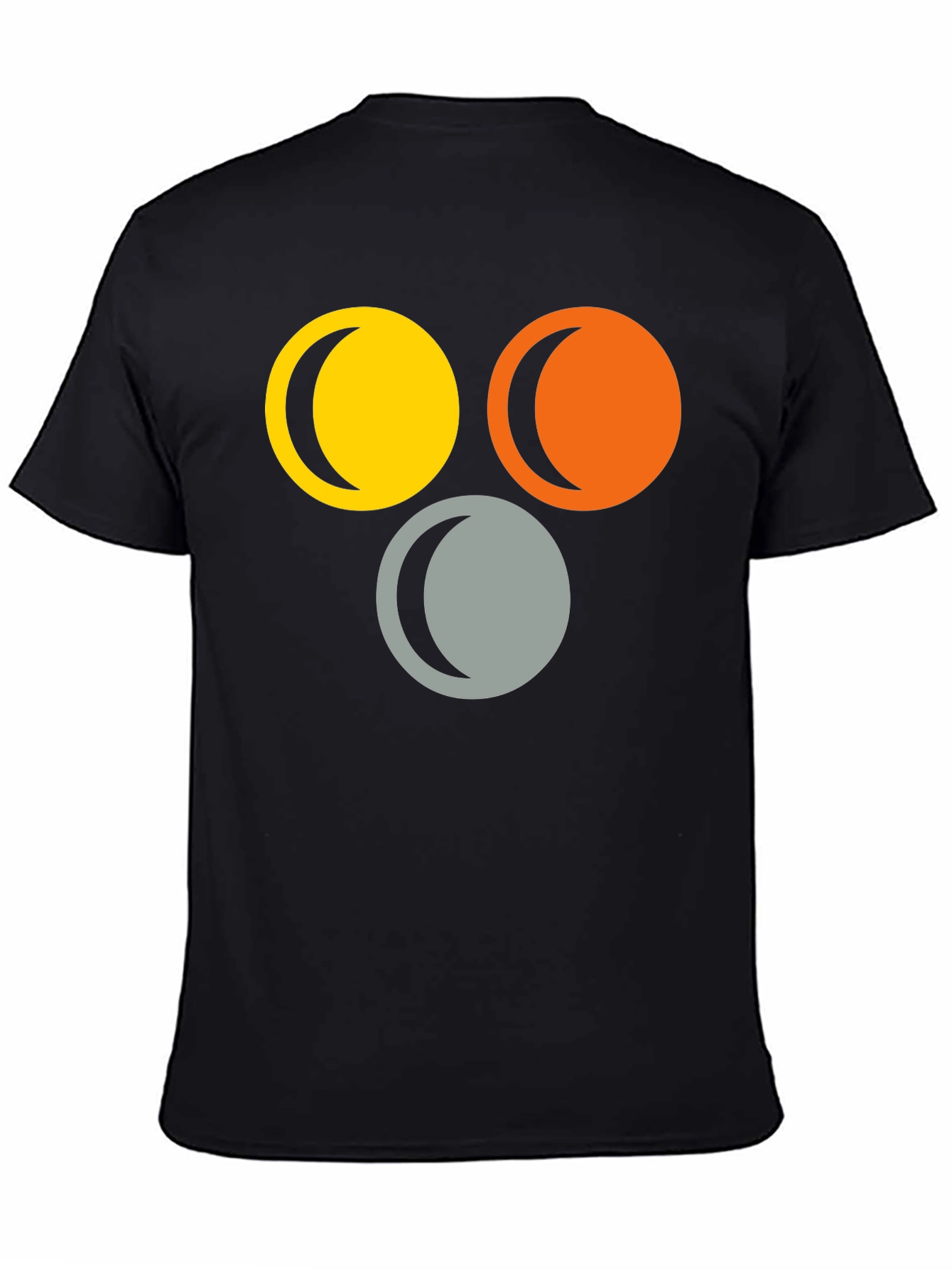 Black Abstract Circle Moon Phase T-Shirt view 4