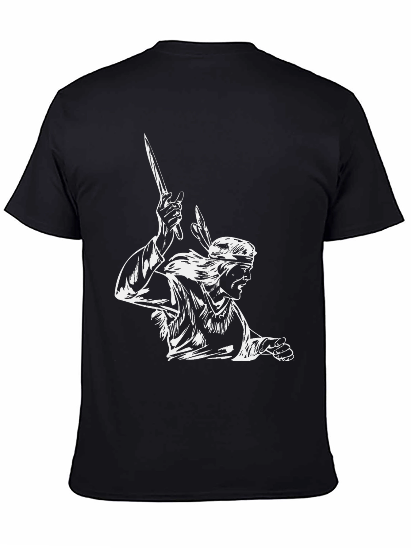 Black Warrior Graphic Tee - Stylish Black Cotton T-Shirt view 4