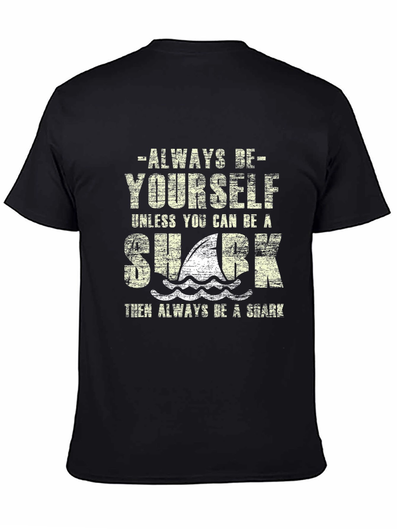 Black Always Be Yourself Shark Graphic T-Shirt view 4
