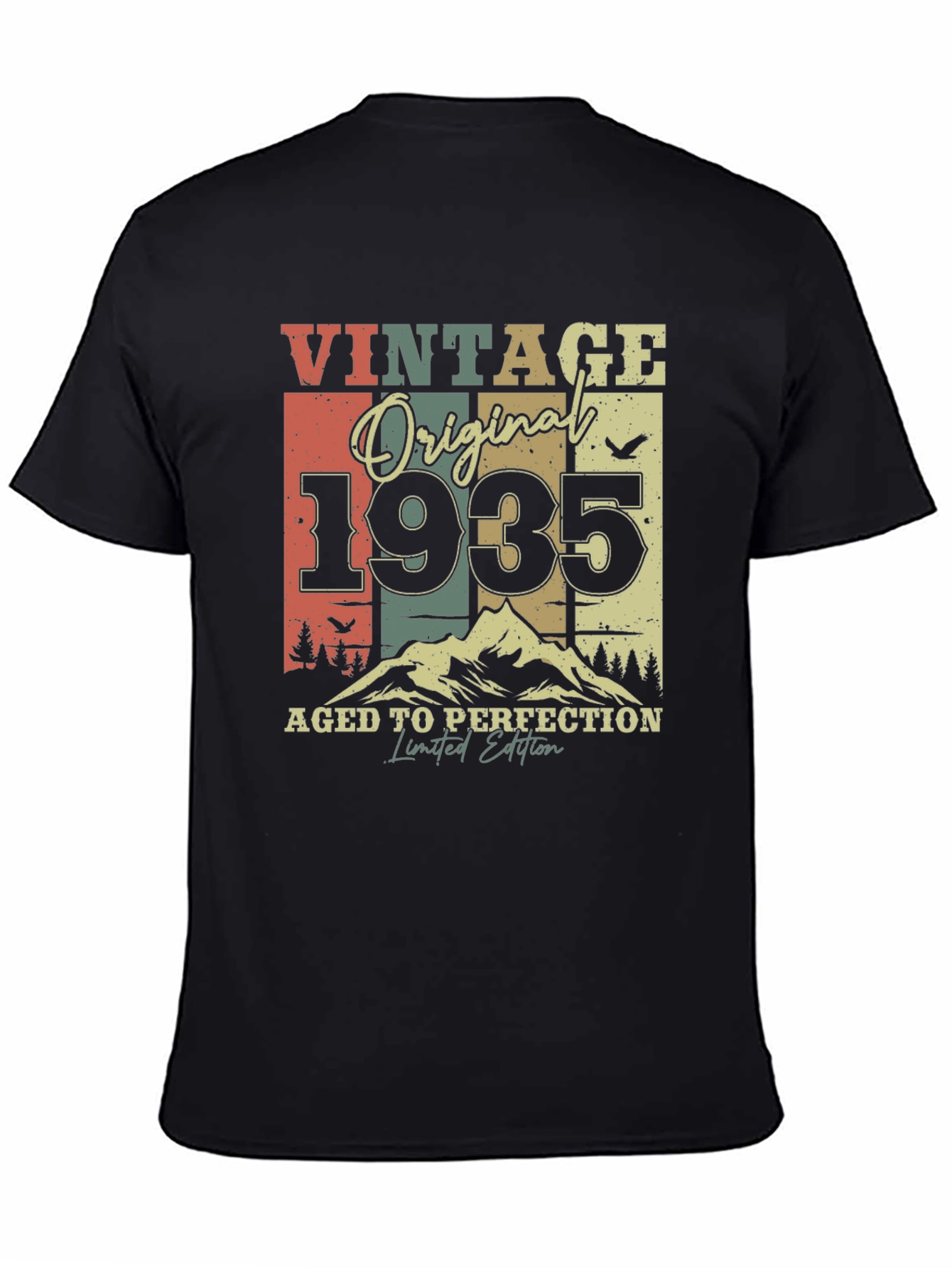 Black Vintage 1935 Aged to Perfection T-Shirt view 4