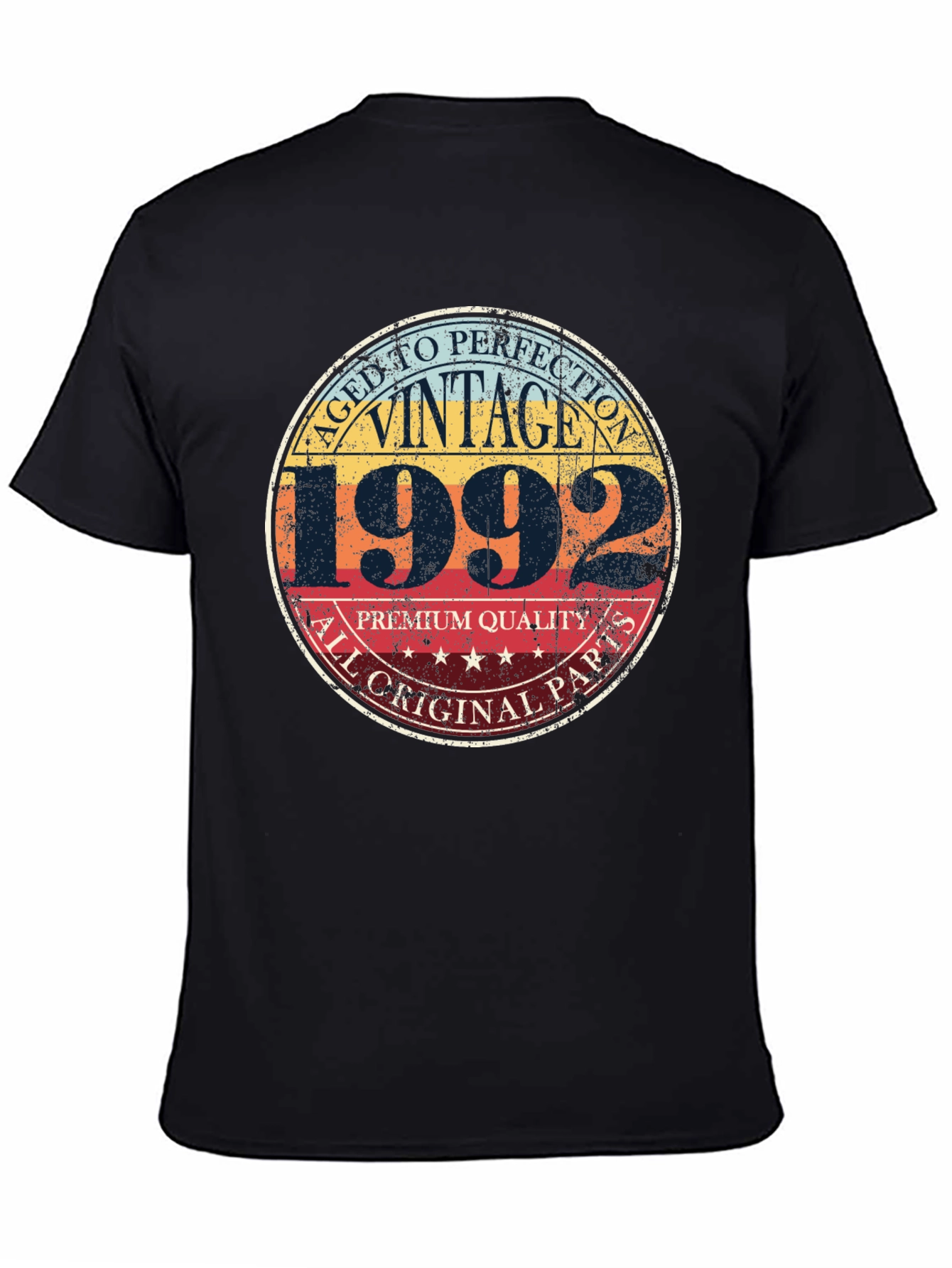 Black Vintage 1992 Aged To Perfection Graphic T-Shirt view 4
