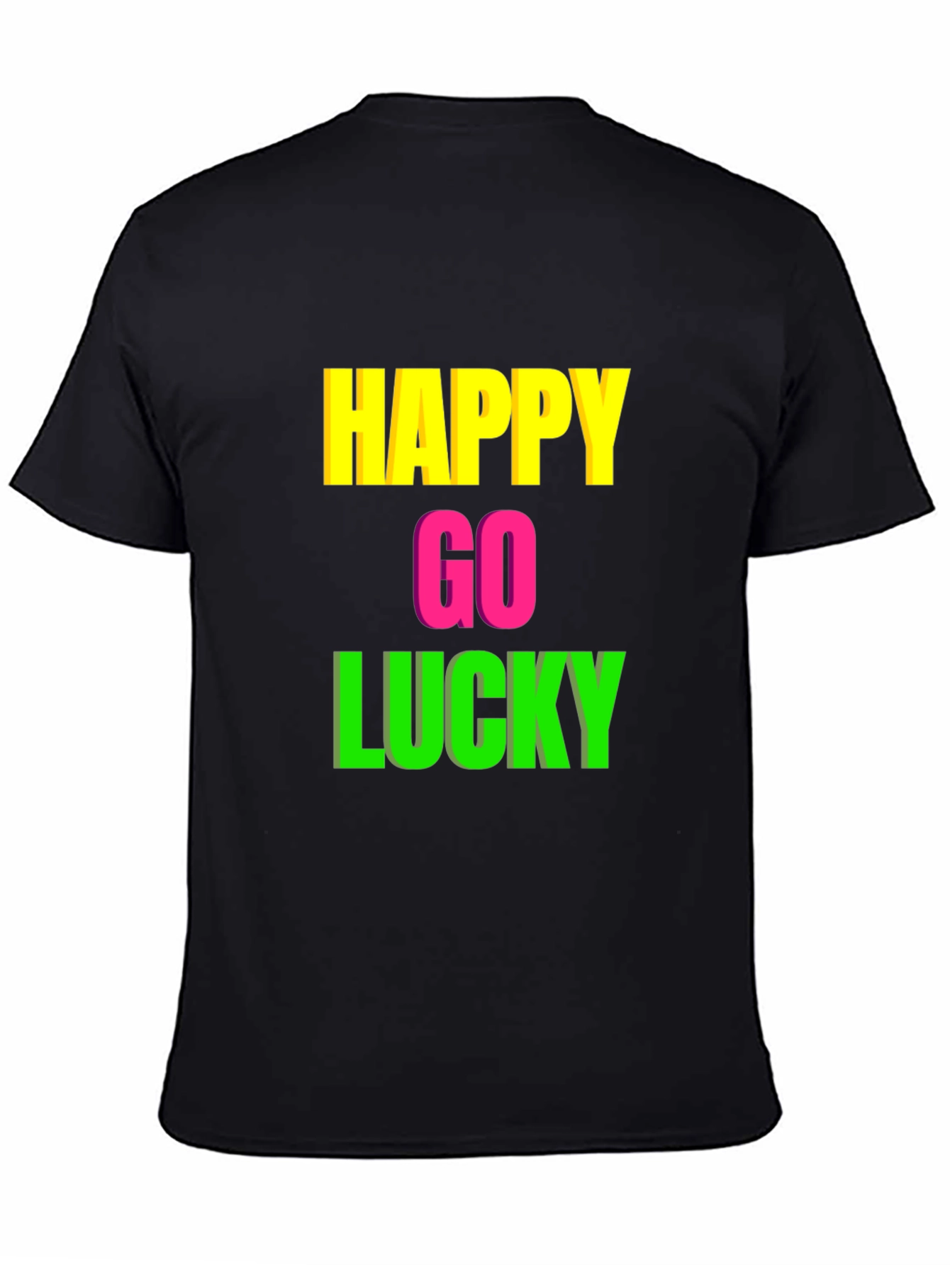 Black Happy Go Lucky Graphic Tee - Black T-Shirt view 4