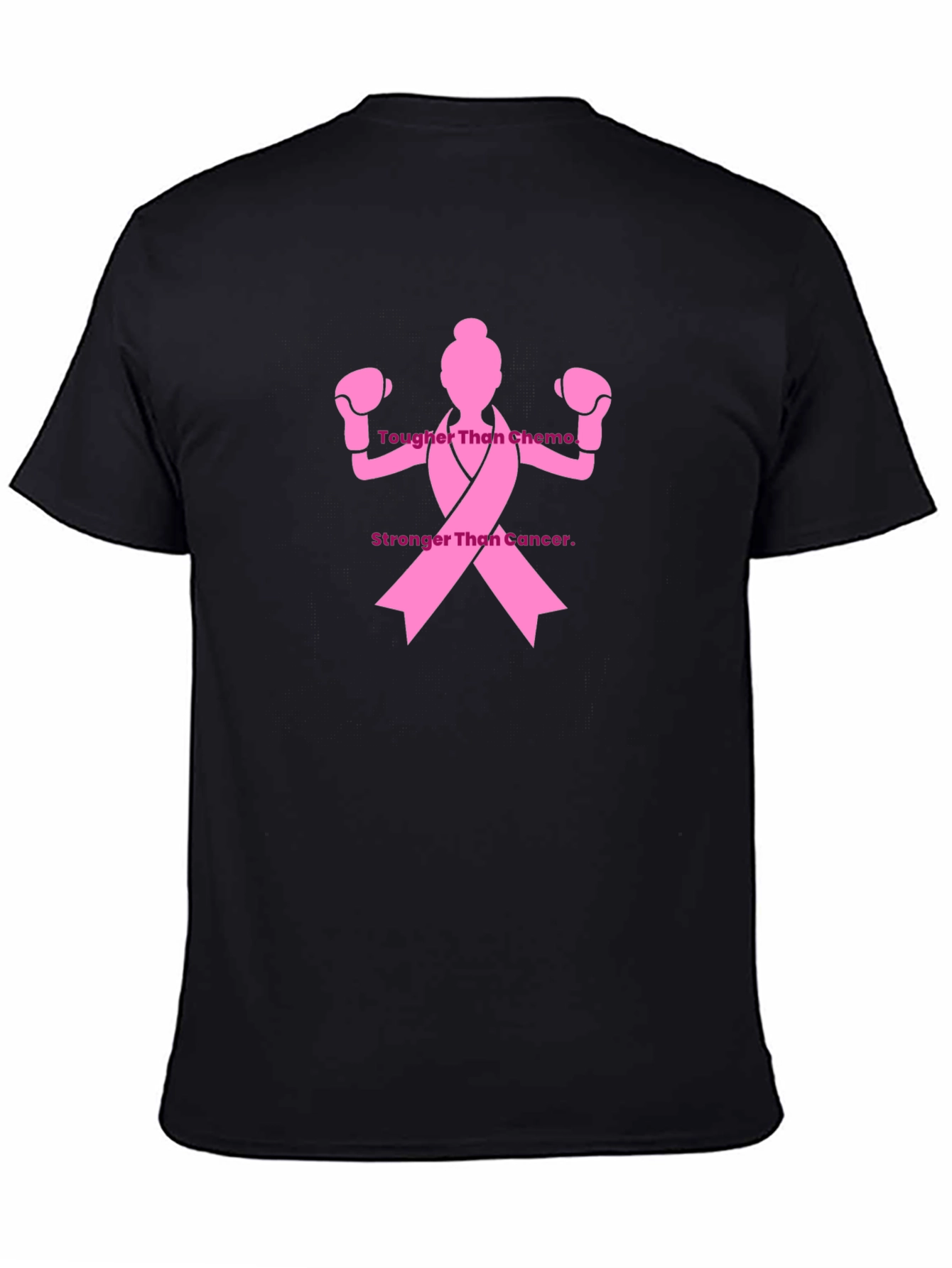 Black Tougher Than Chemo T-Shirt - Cancer Awareness view 4