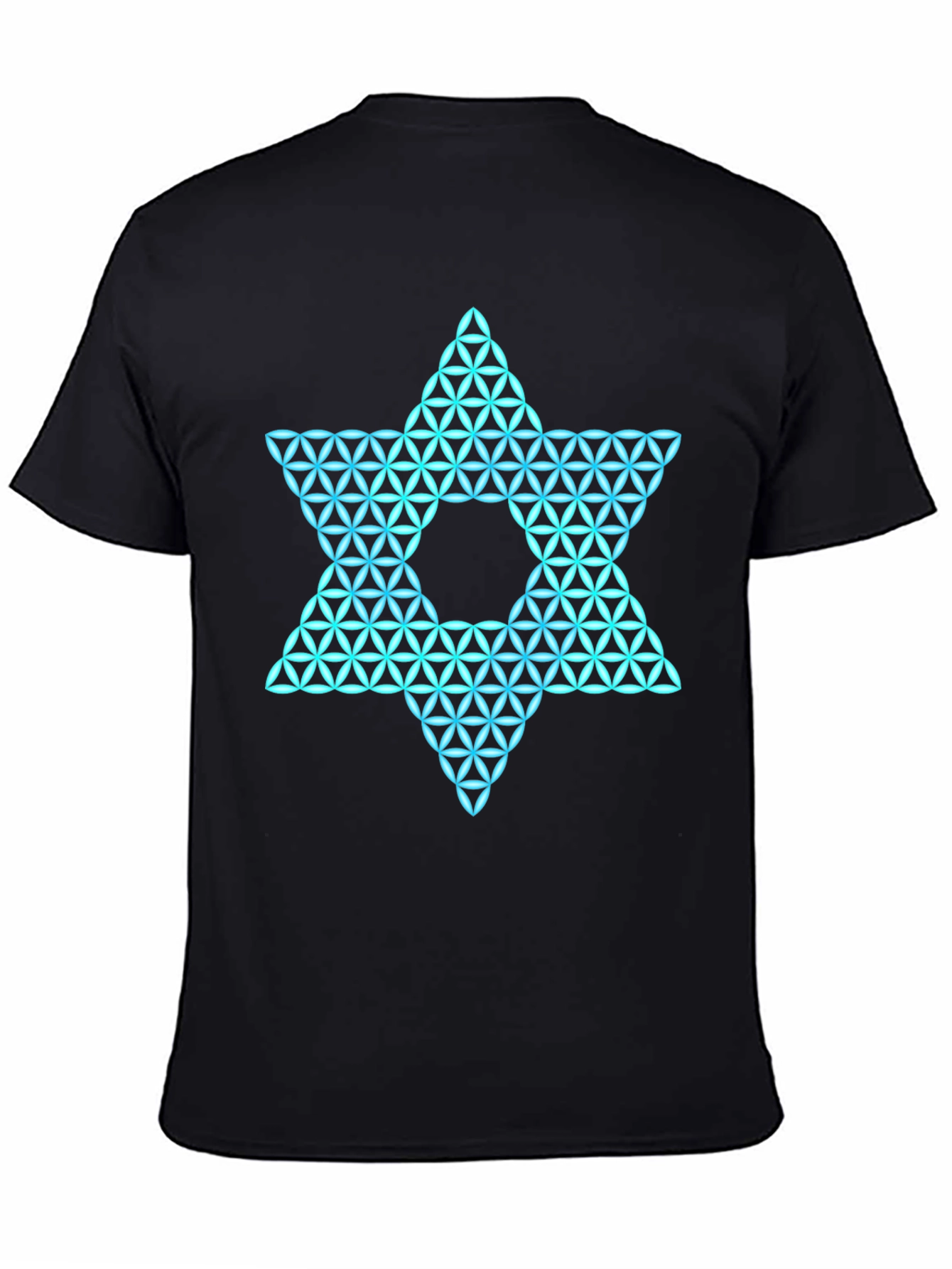 Black Geometric Star Graphic Tee - Men's Black T-Shirt view 4