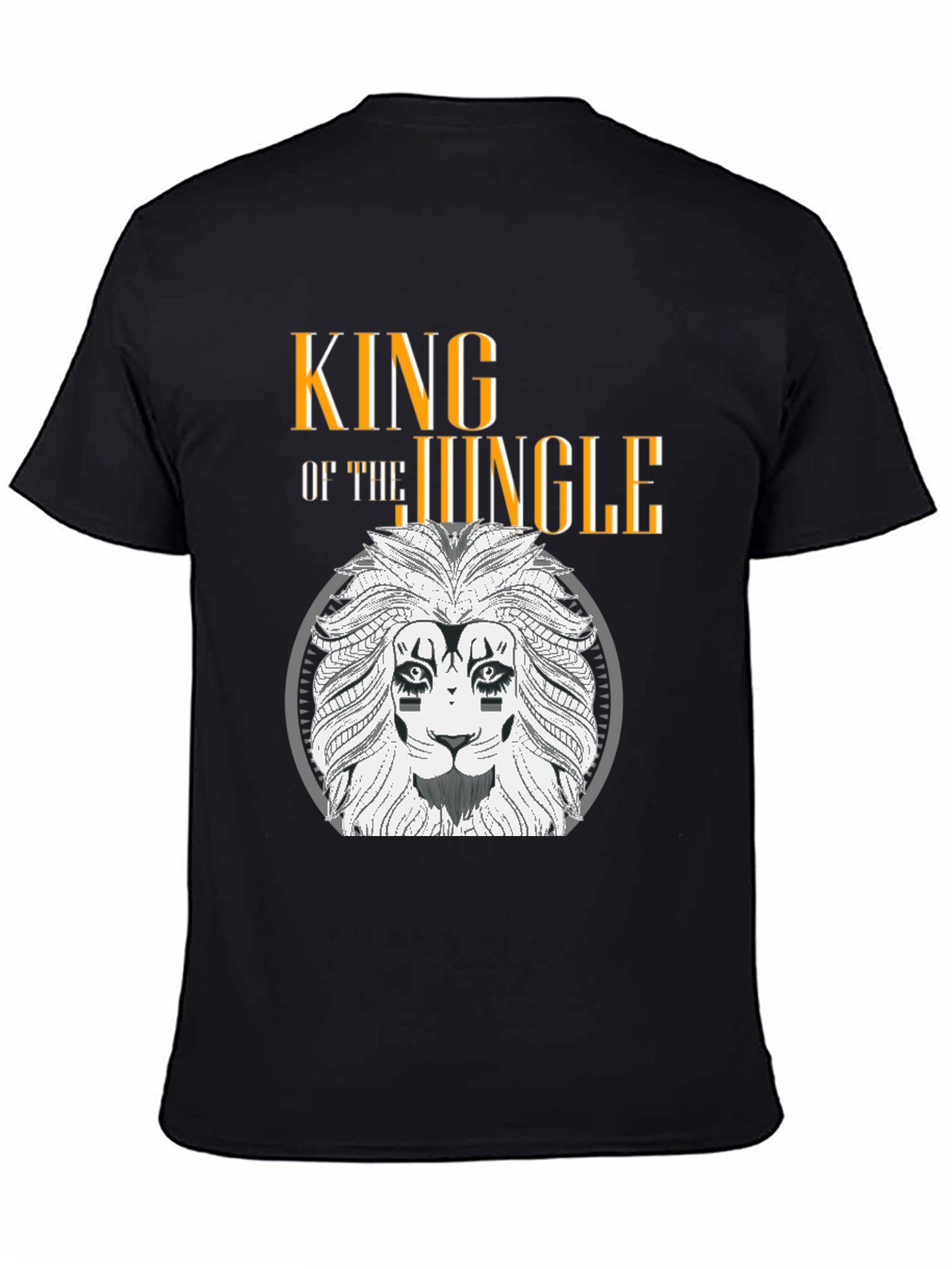Black King of the Jungle Lion Graphic Tee view 4