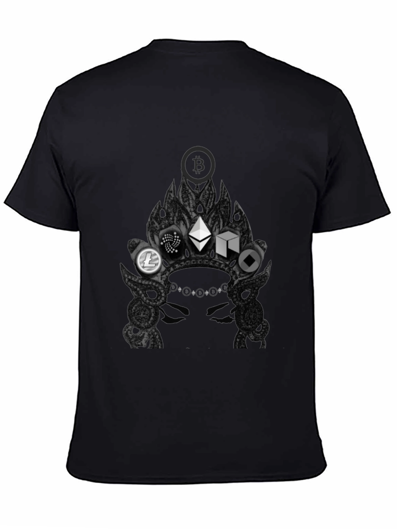 Black Crypto Crown Black Tee view 4