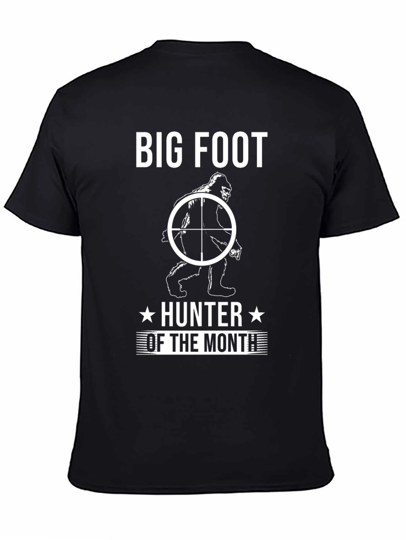 Black Bigfoot Hunter of the Month Graphic T-Shirt view 4
