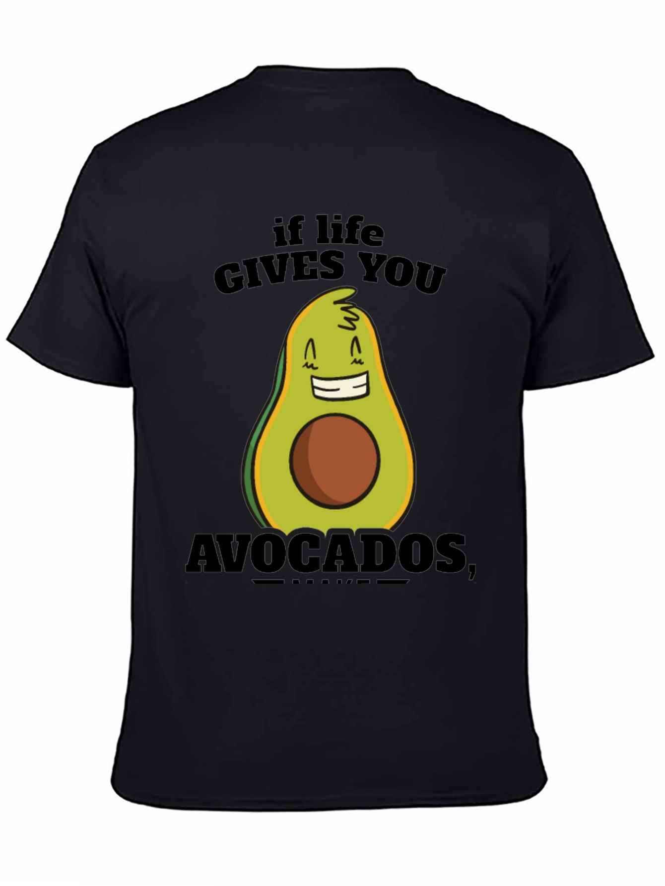 Black Funny Avocado T-Shirt - If Life Gives You Avocados view 4