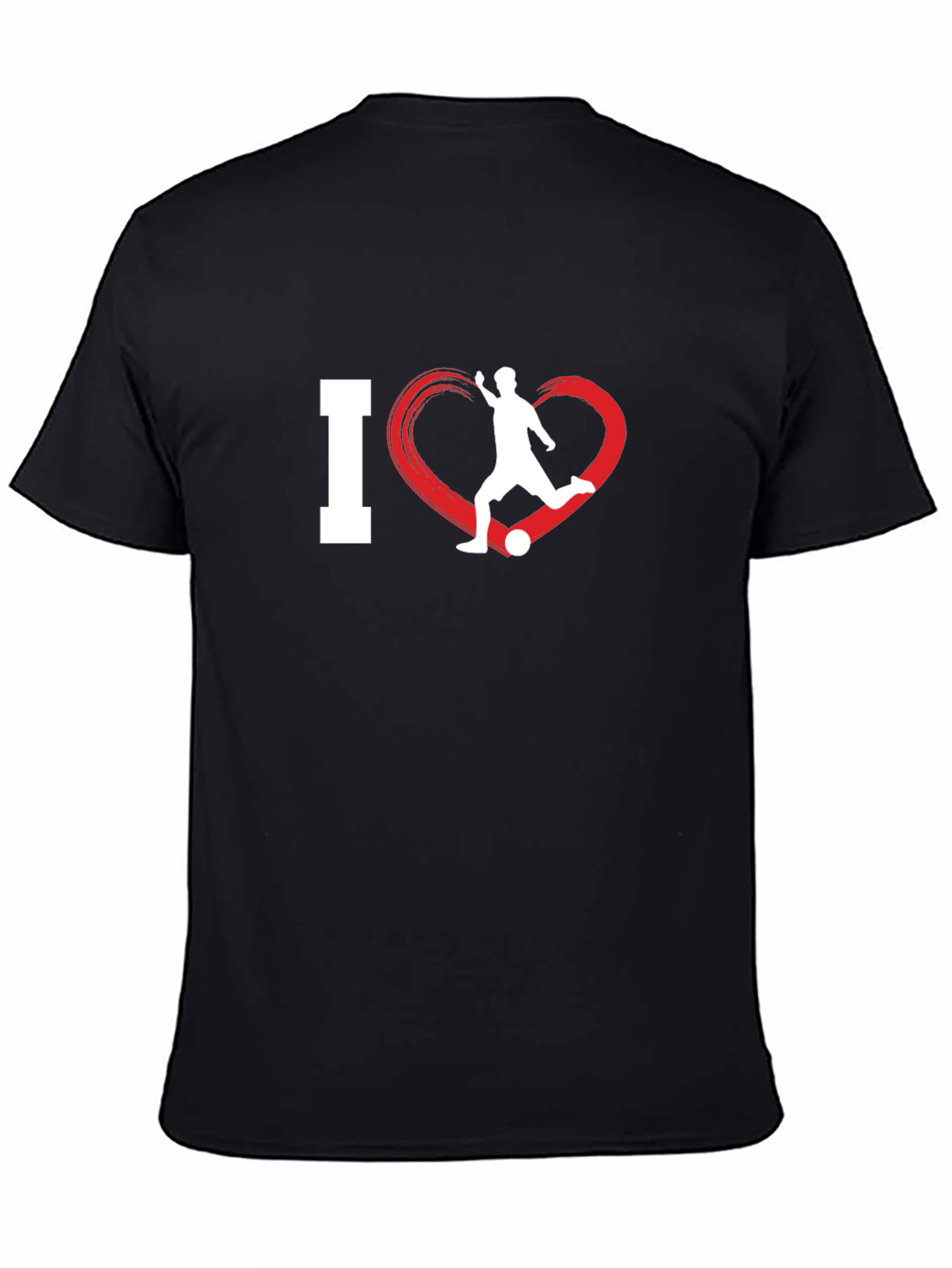 Black I Love Soccer T-Shirt - Passionate Sportswear view 4