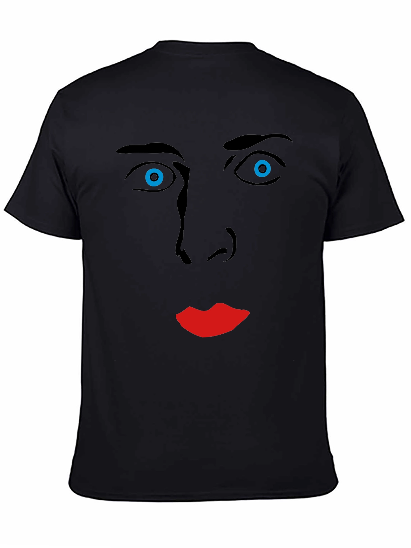 Black Nicolas Cage Face Graphic Tee - Soft Cotton Blend view 4