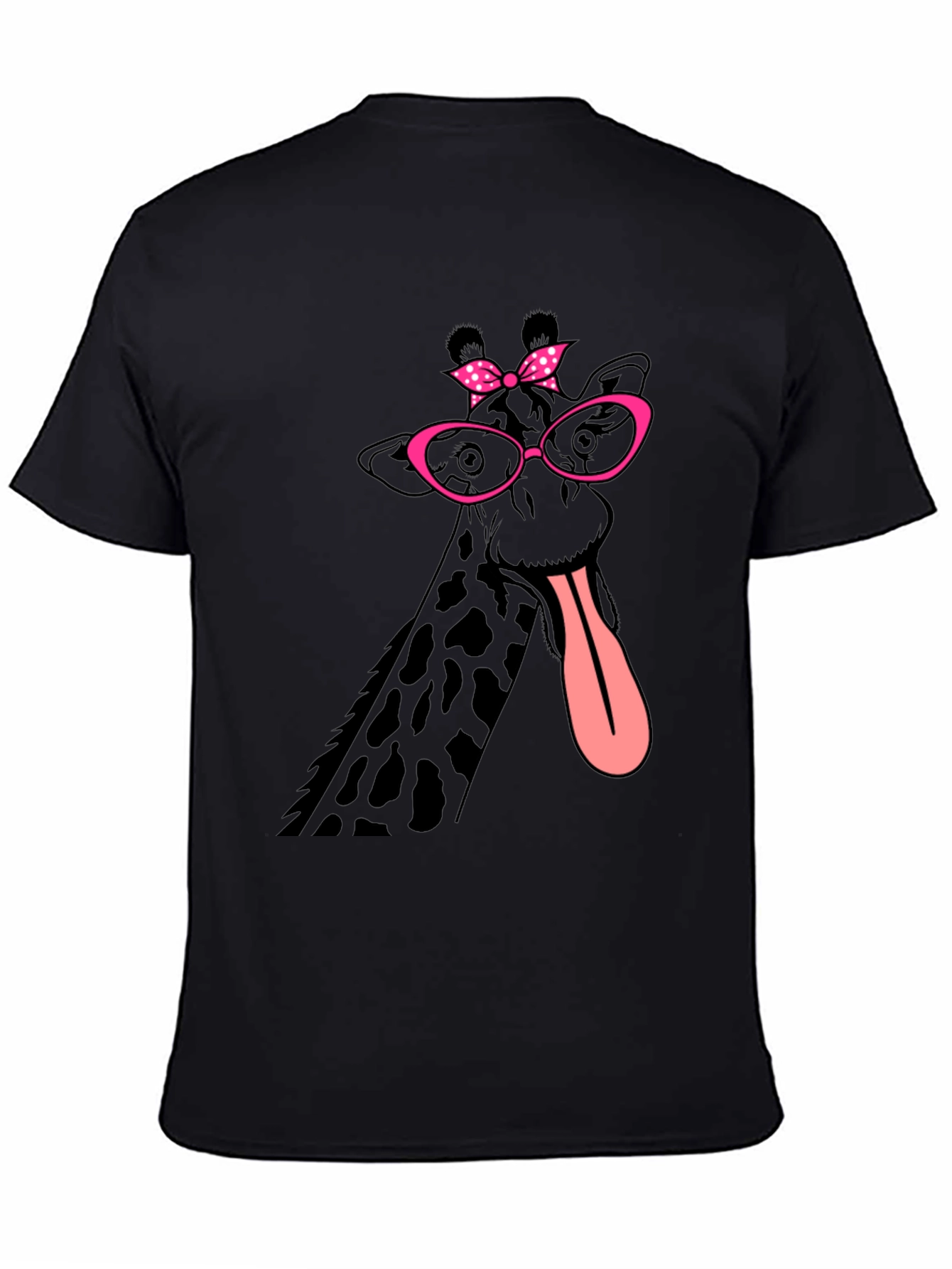Black Giraffe with Glasses Graphic T-Shirt view 4