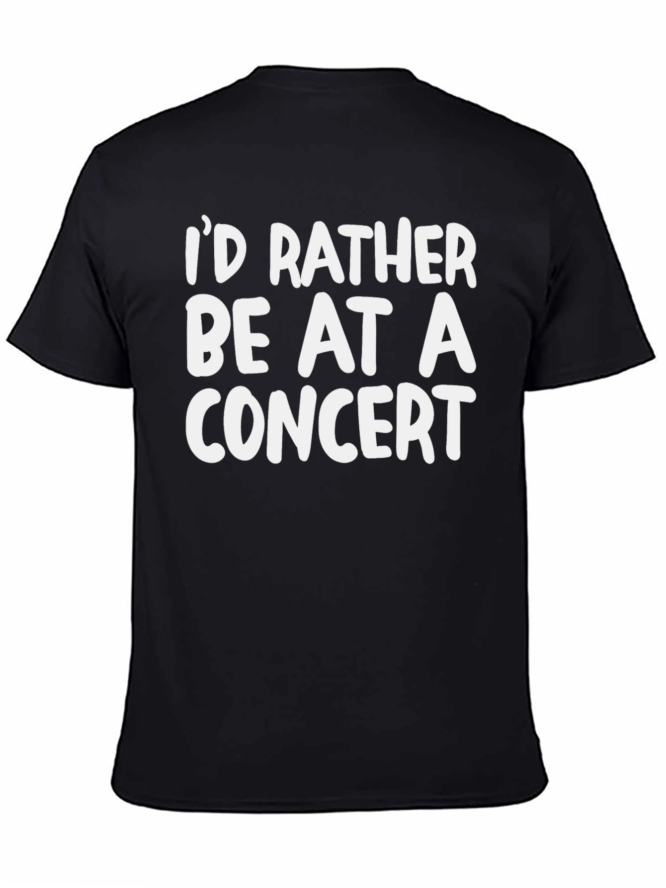 Black Concert Lover's Tee: I'd Rather Be At A Concert view 4
