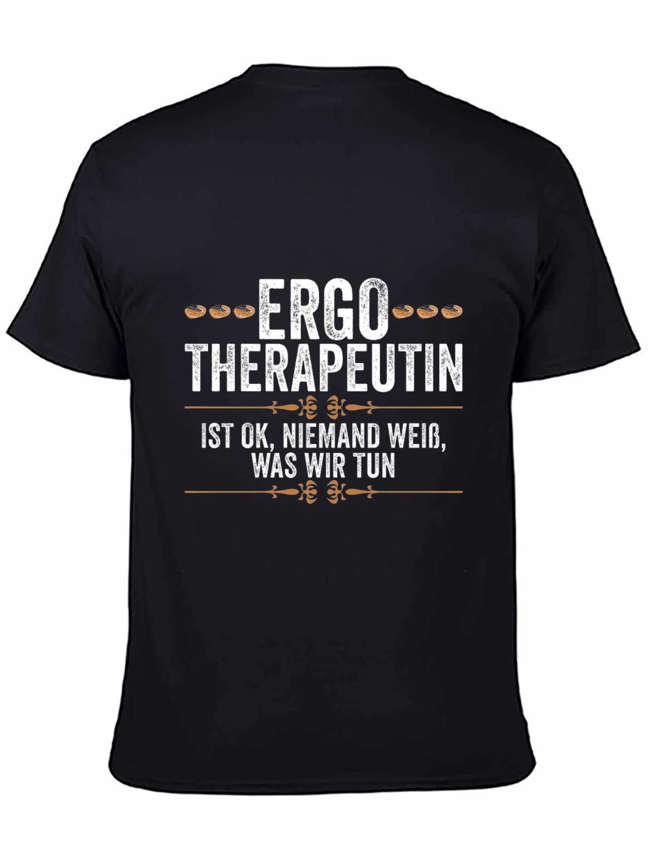 Black Ergo Therapeutin T-Shirt - Funny Occupational Therapy Tee view 4