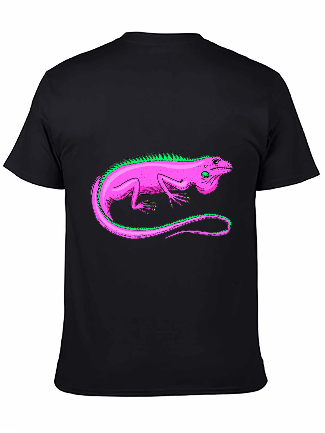 Black Iguana Graphic Tee - Stylish Reptile Design T-Shirt view 4