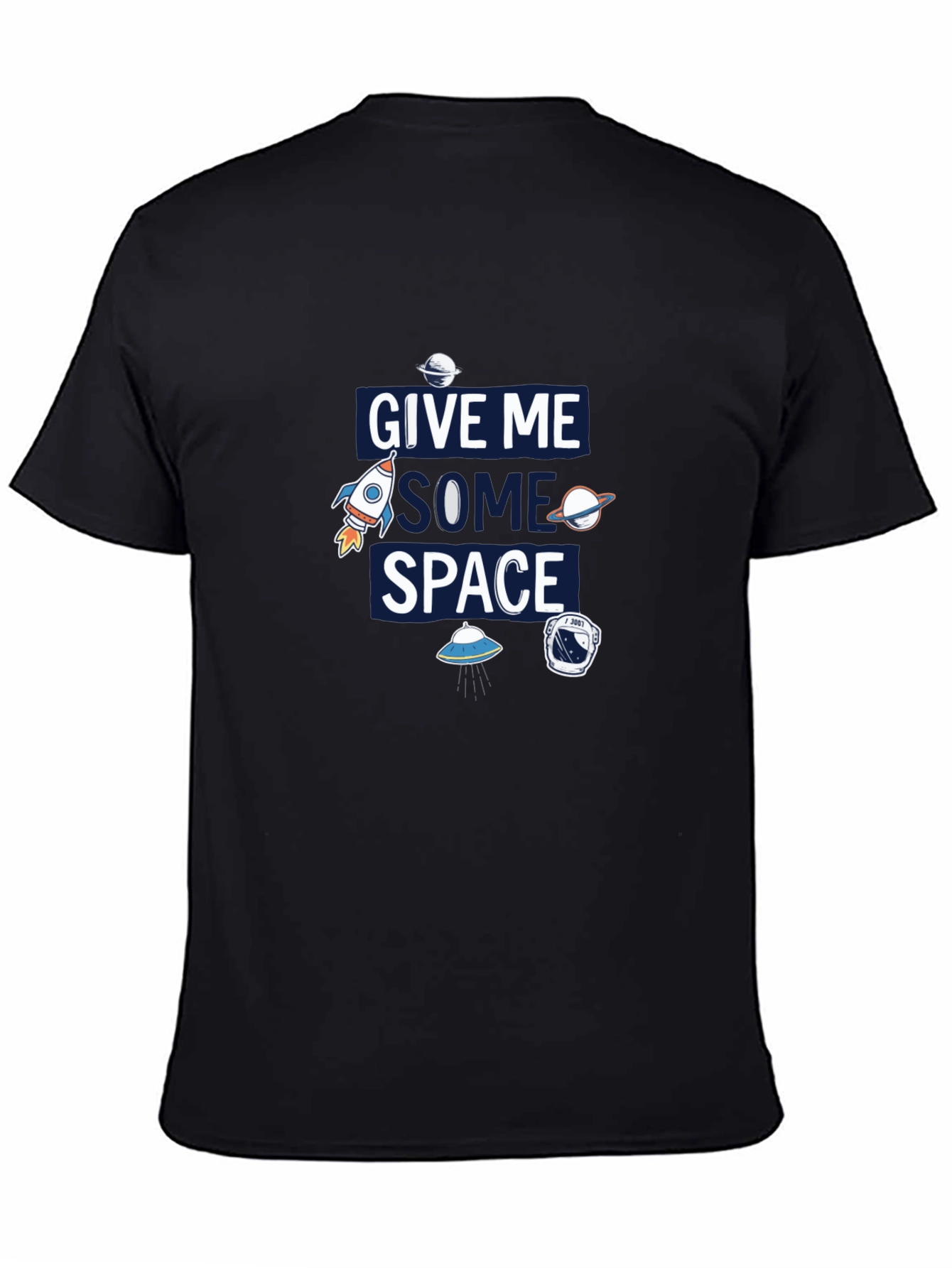 Black Give Me Some Space Graphic T-Shirt view 4