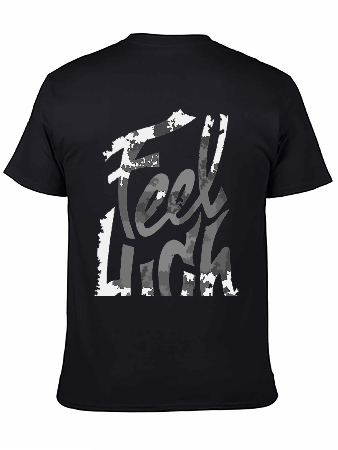 Black Feel Luck T-Shirt - Stylish Graphic Tee for Men view 4