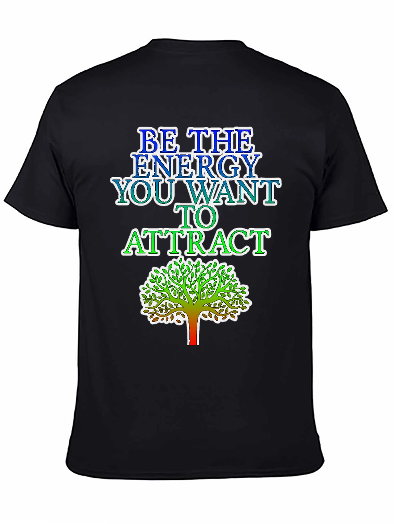 Black Energy Tree Graphic Tee - Black Casual T-Shirt view 4