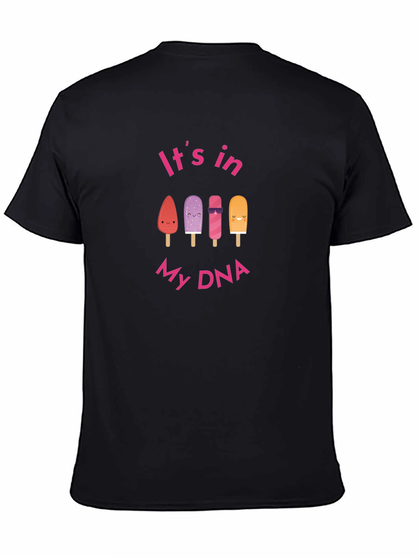 Black Cute Ice Cream DNA T-Shirt view 4