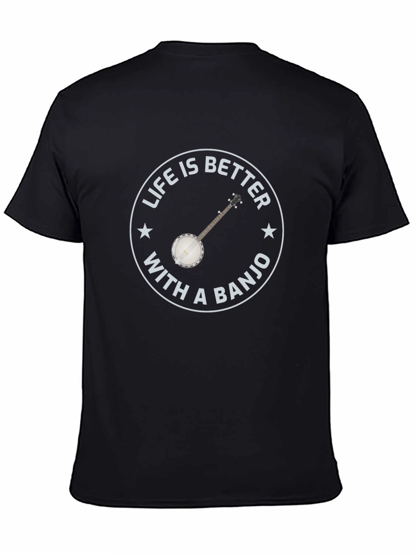 Life is Better with a Banjo - Black T-shirt - 4