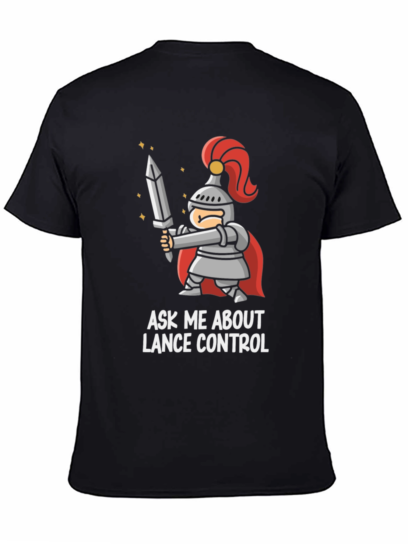 Black Ask Me About Lance Control T-Shirt view 4